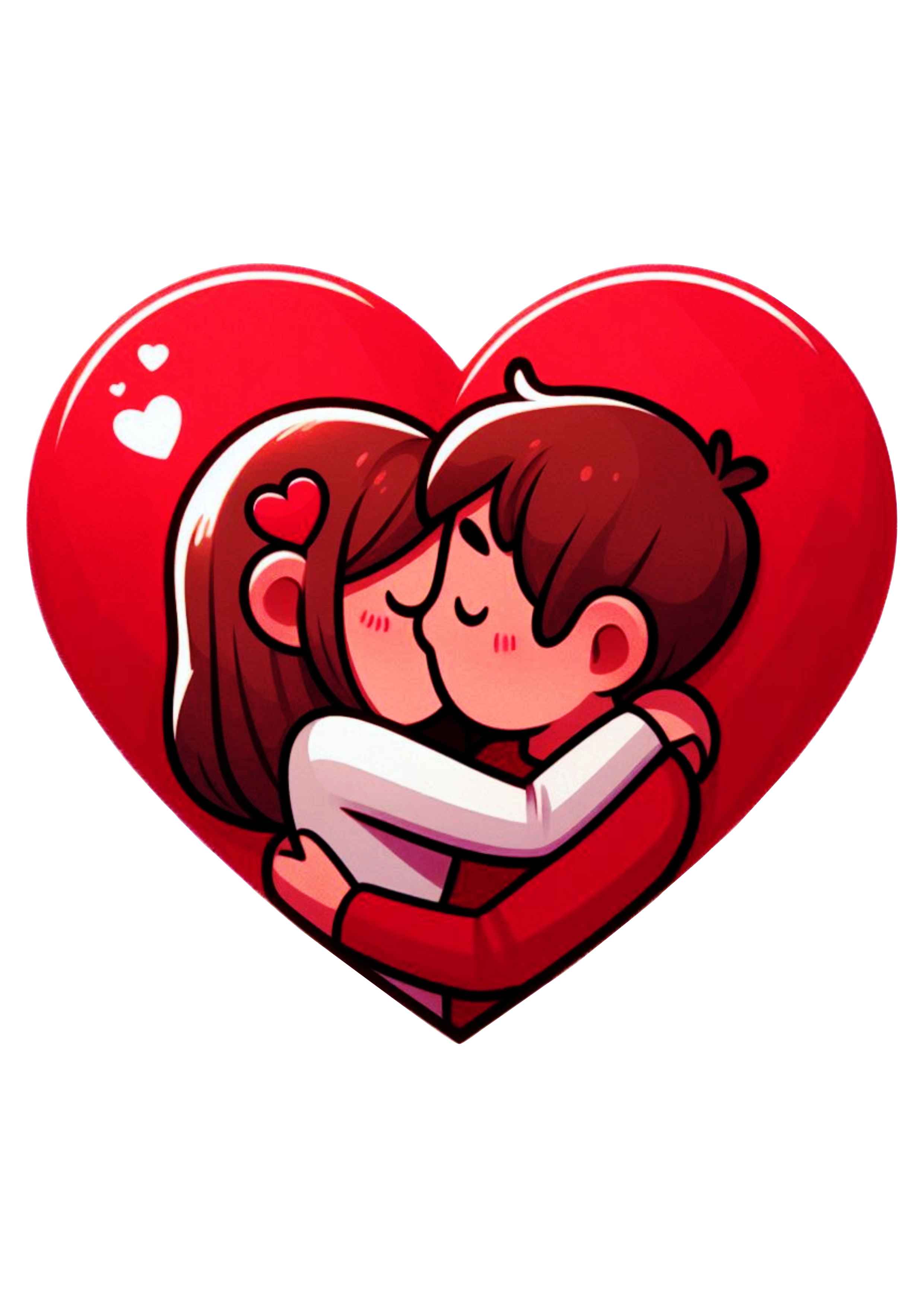 Coração casal apaixonado dia dos namorados png beijo