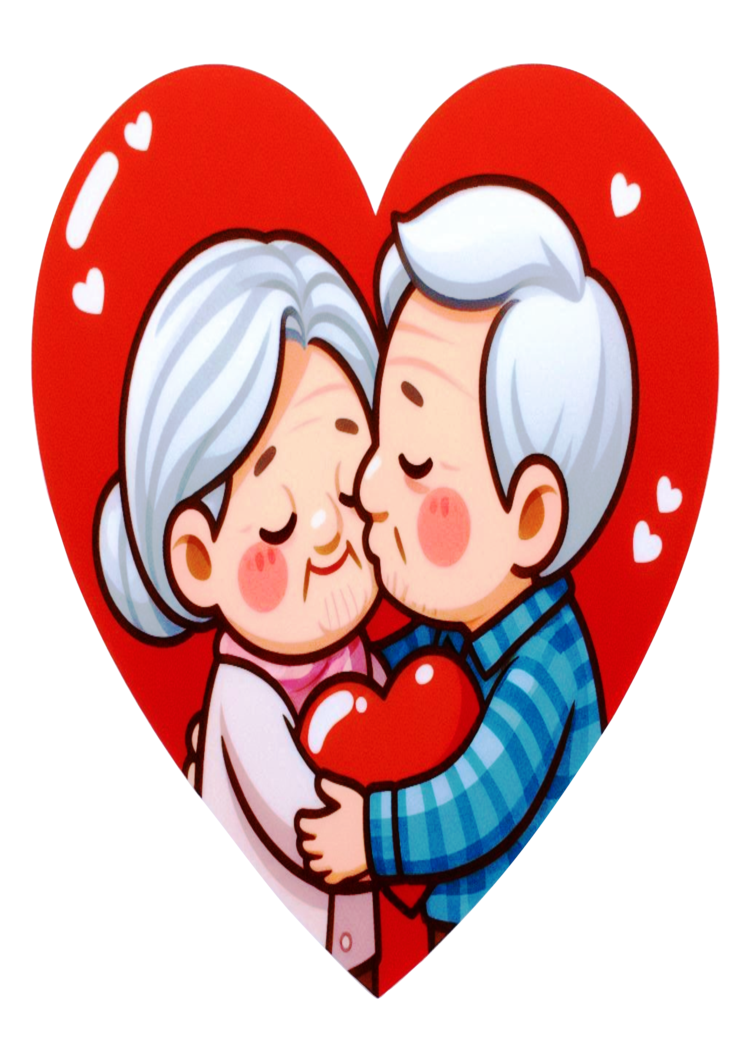 Coração casal apaixonado idosos png eterno namorados beijo romance