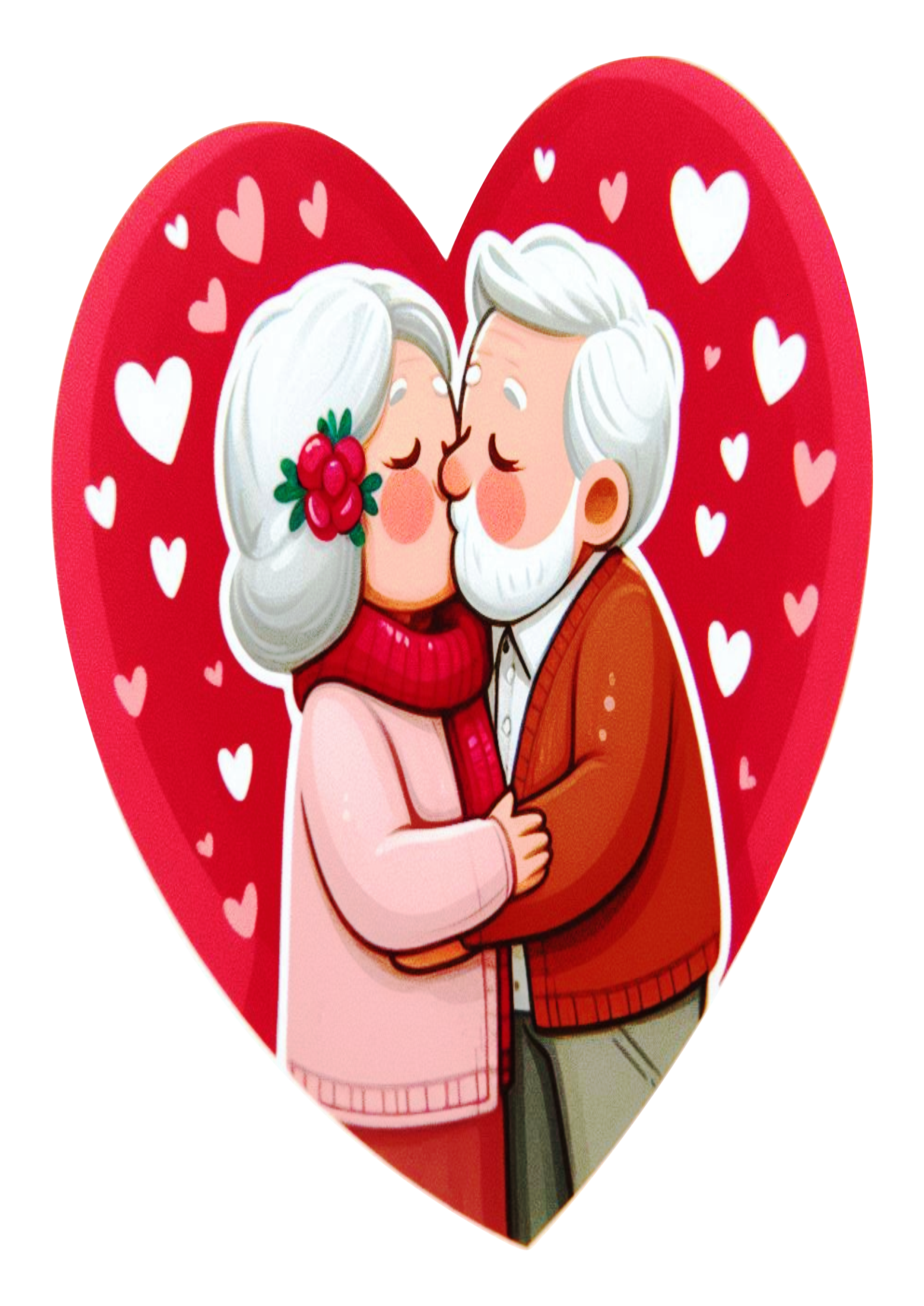 Coração casal apaixonado idosos png eterno namorados beijo romance amor pra vida toda experiência velhinhos