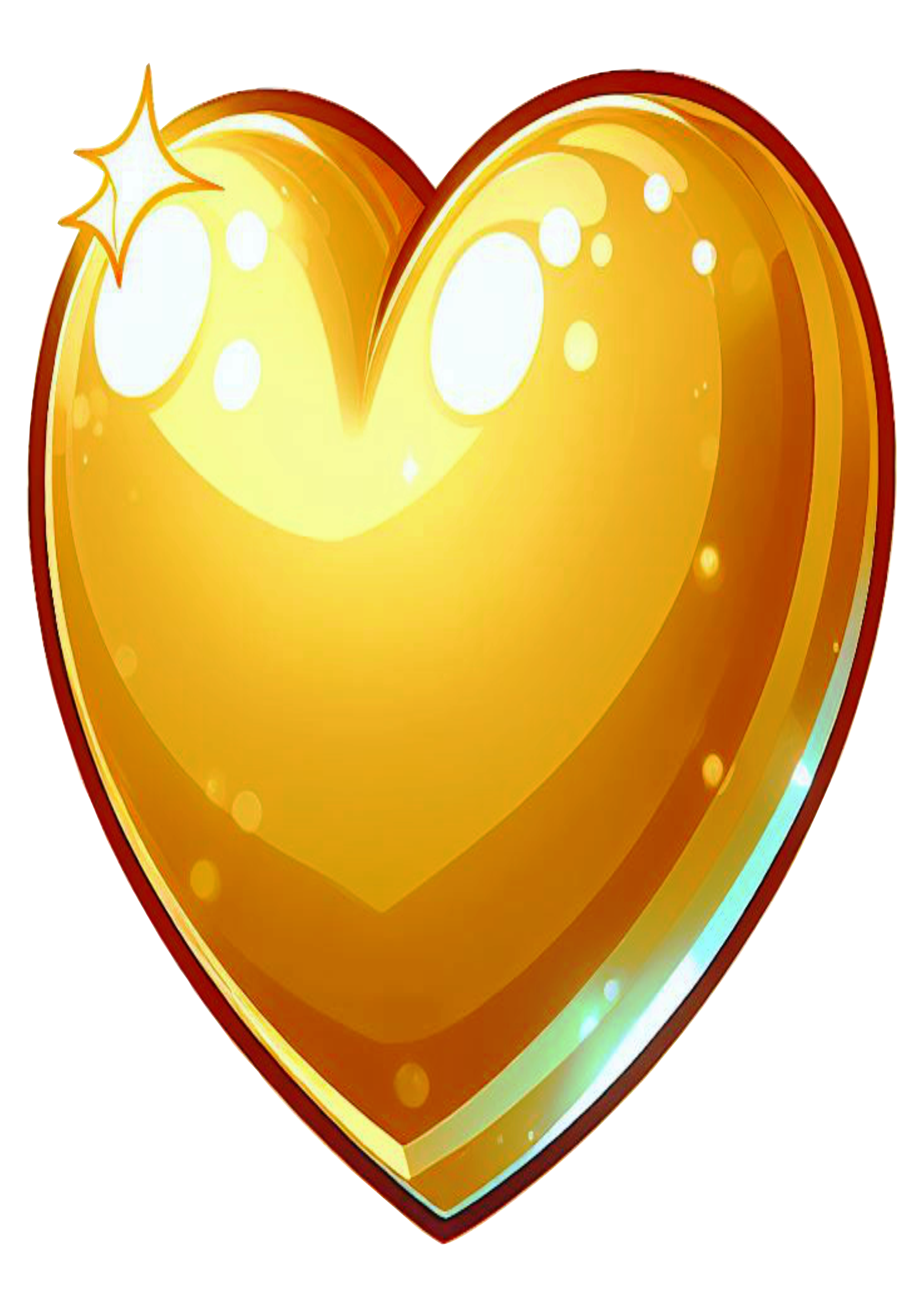 Coração dourado desenho brilhante png