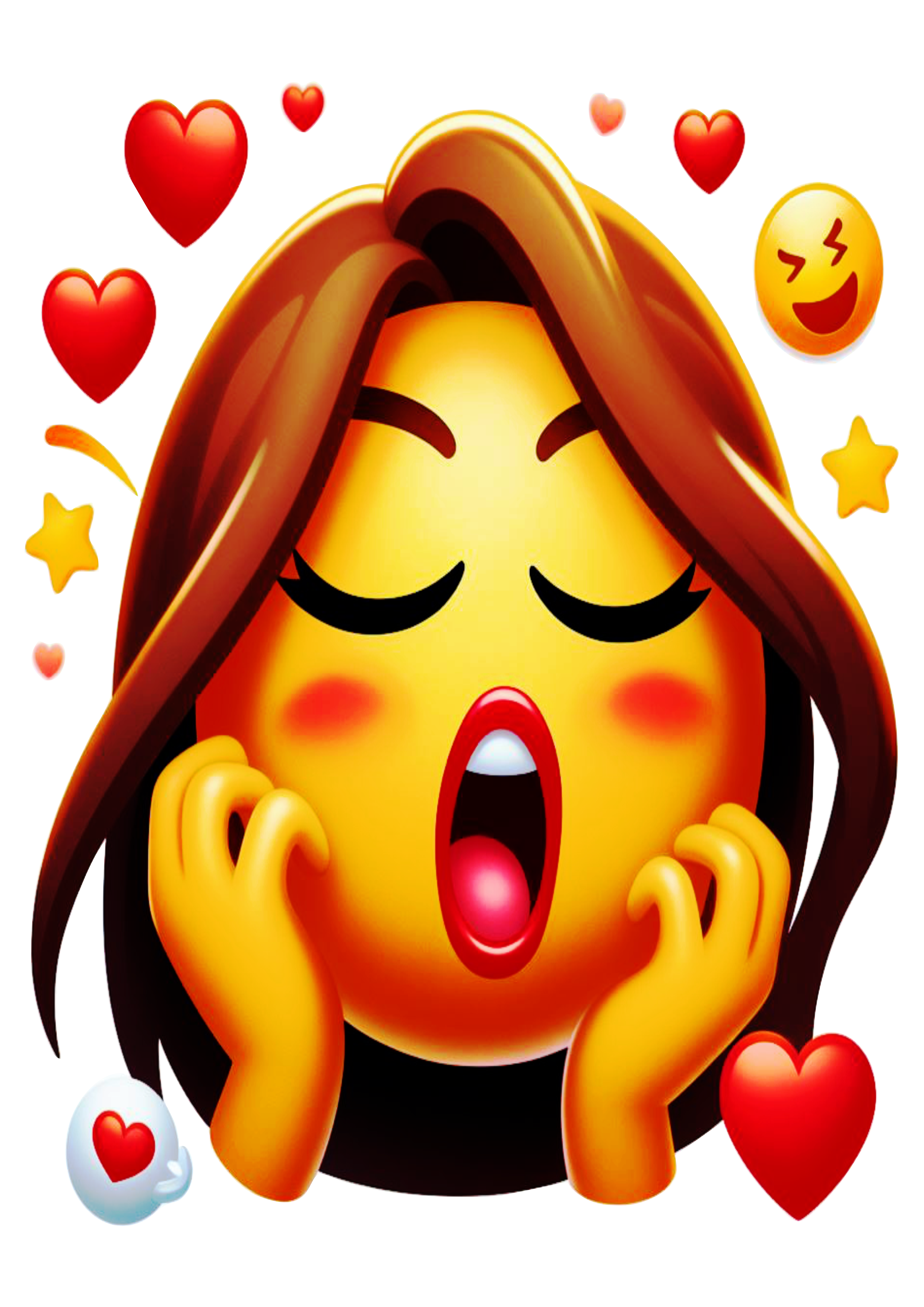 Emoji para o dia dos namorados mulher apaixonada corações png
