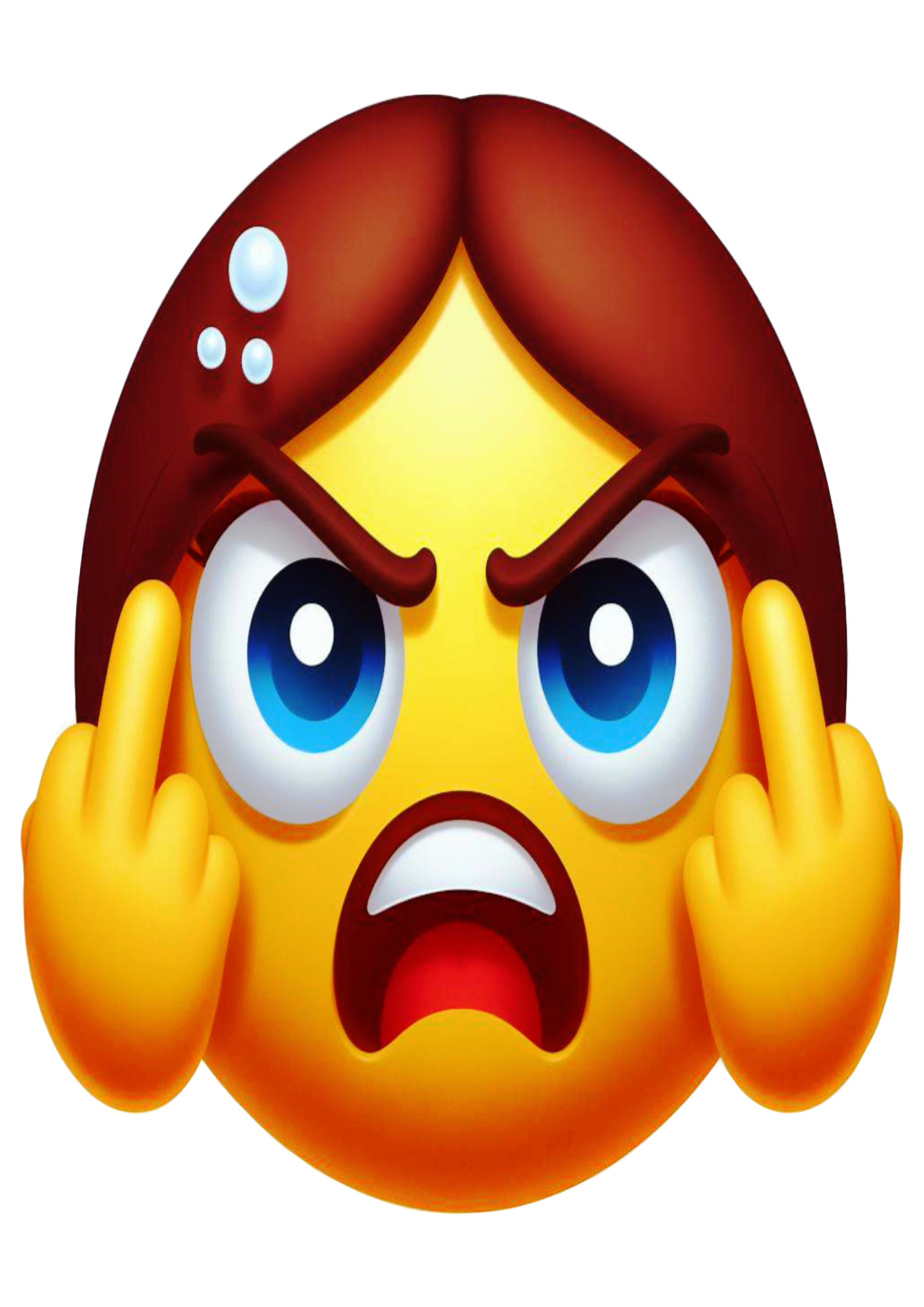 Figurinhas para whatsapp emoji mulher irritada mostrando o dedo png