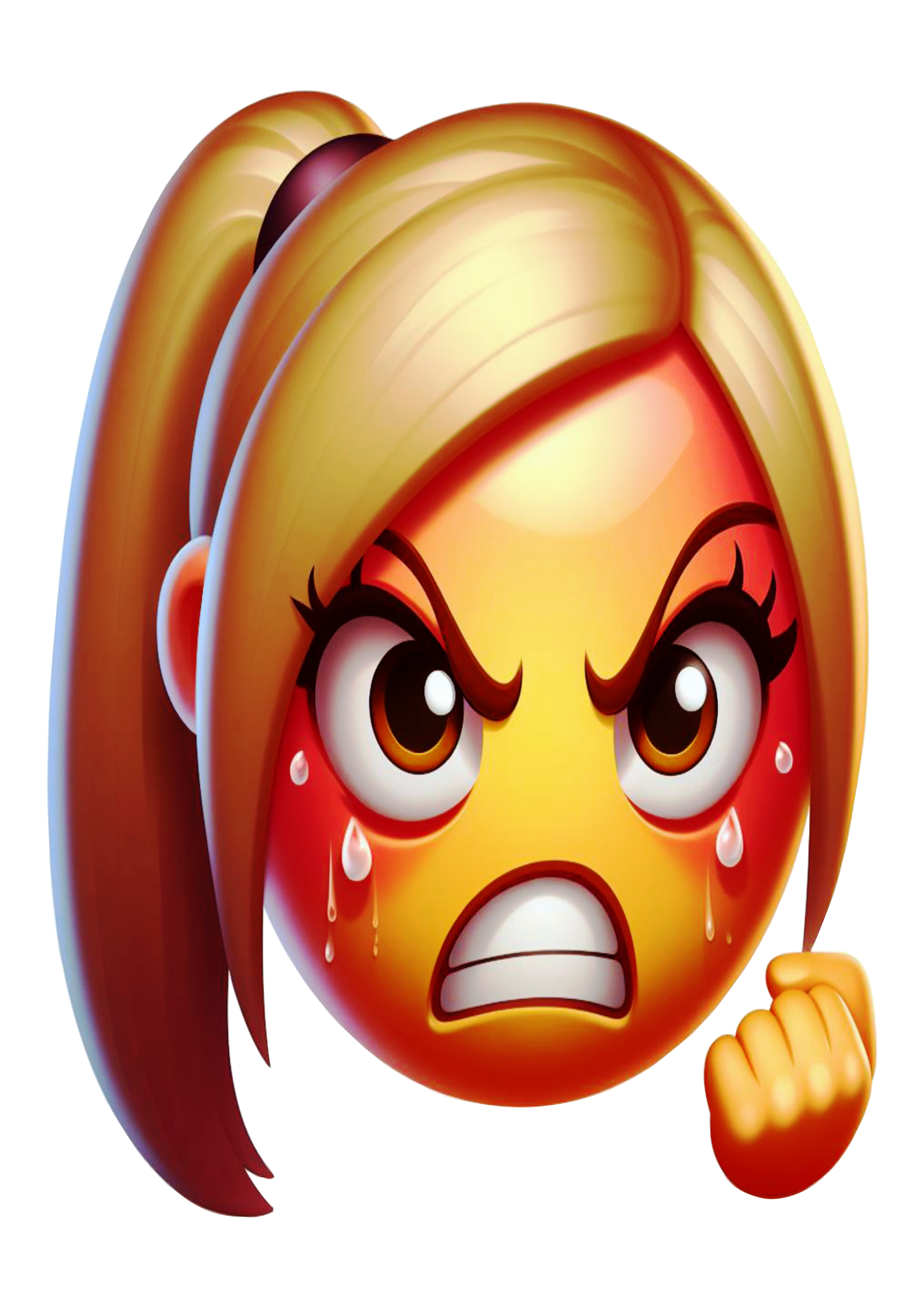 Figurinhas para whatsapp emoji mulher irritada chorando de raiva png