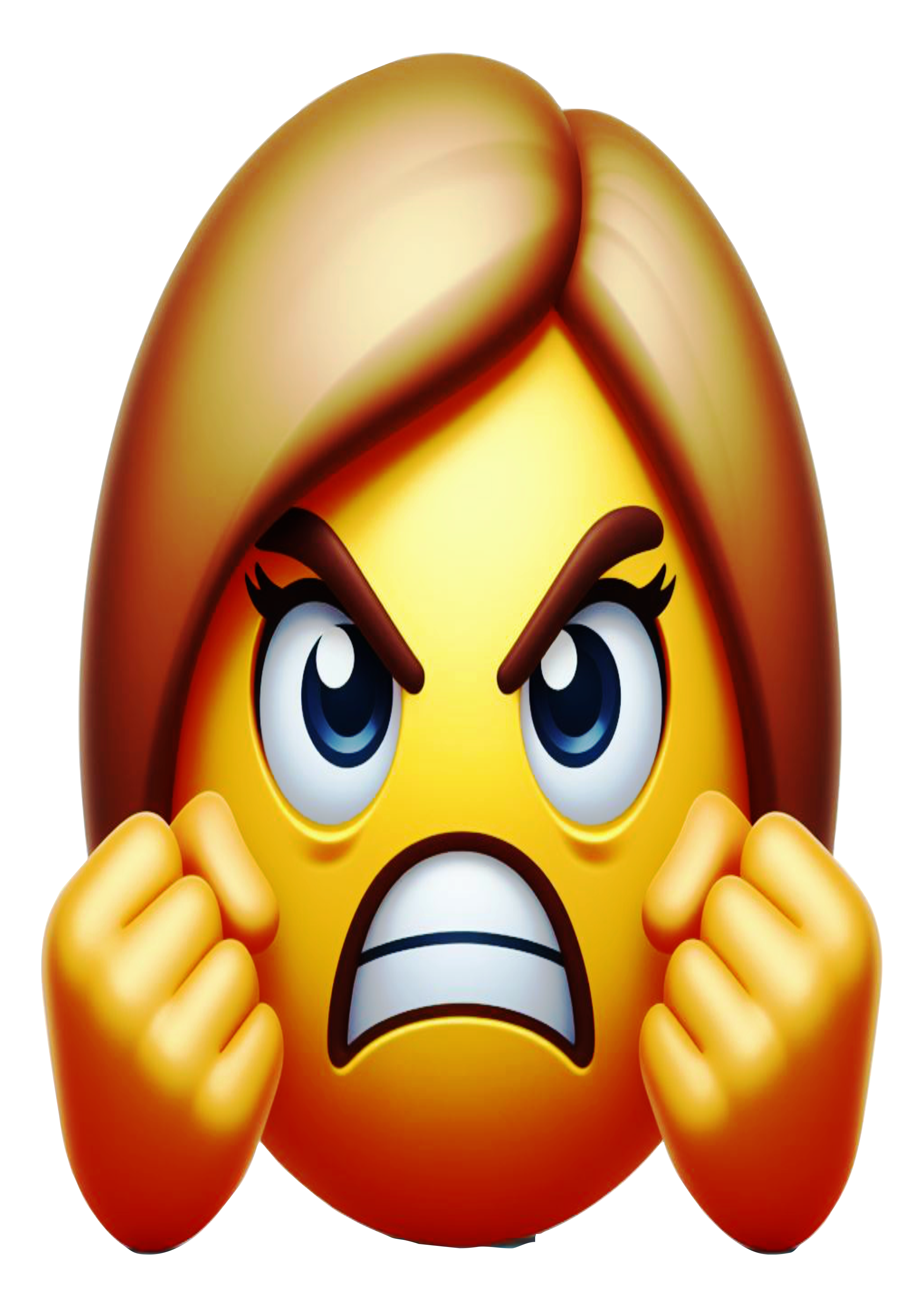 Figurinhas engraçadas emoji mulher com raiva png fundo transparente