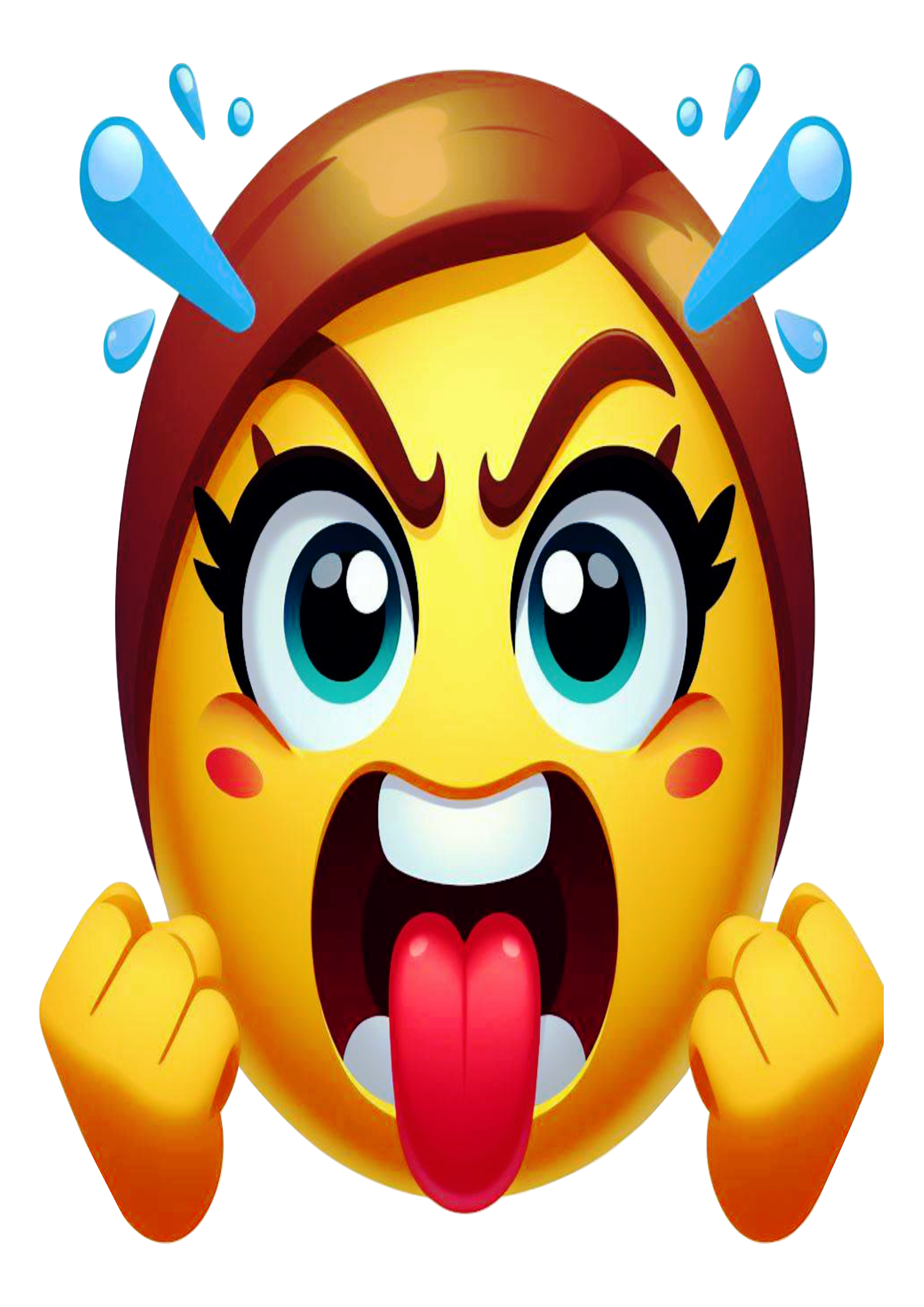 Figurinhas engraçadas emoji mulher com raiva png fundo transparente clipart vetor