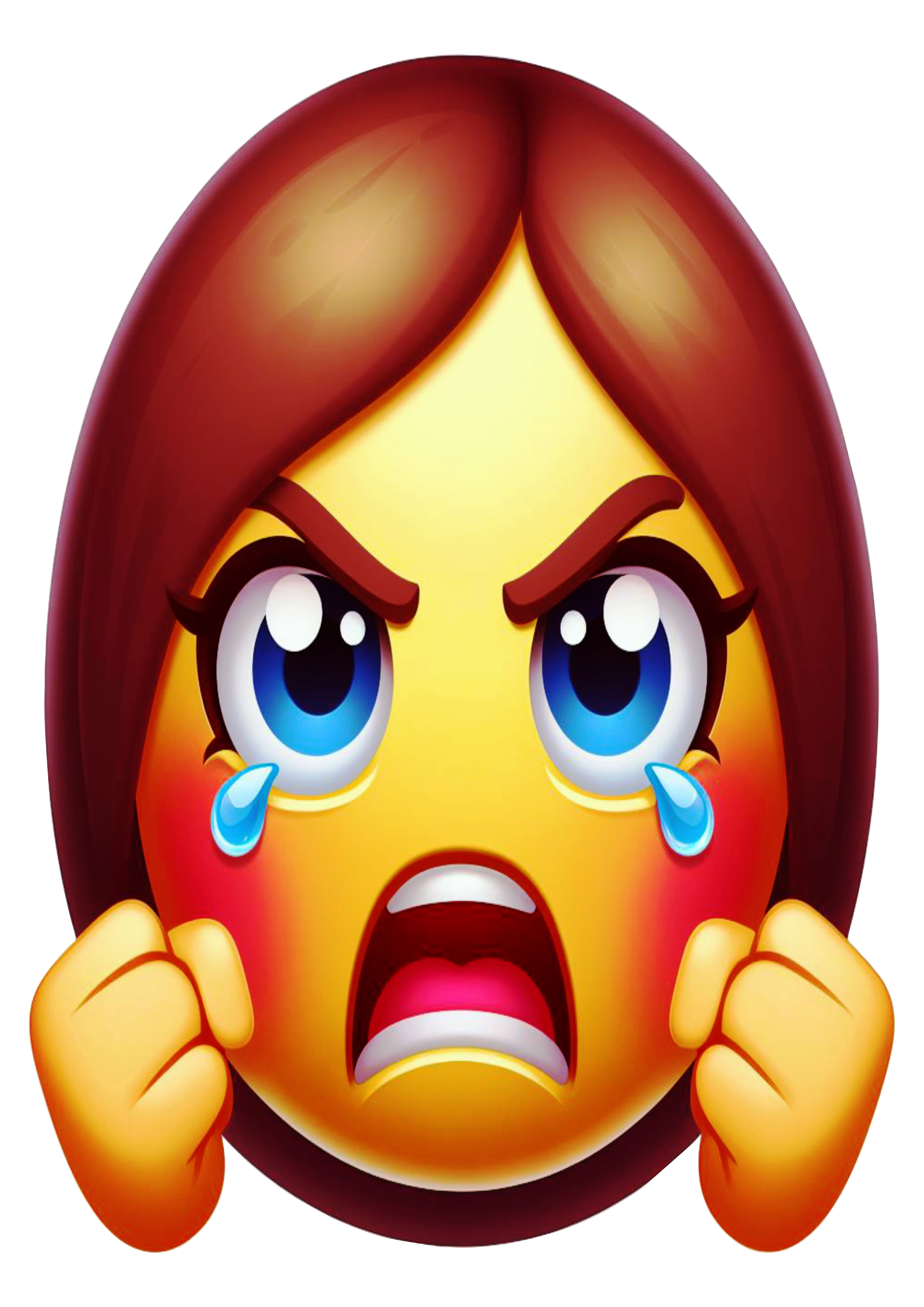 Figurinhas engraçadas emoji mulher com raiva png fundo transparente clipart vetor ilustração