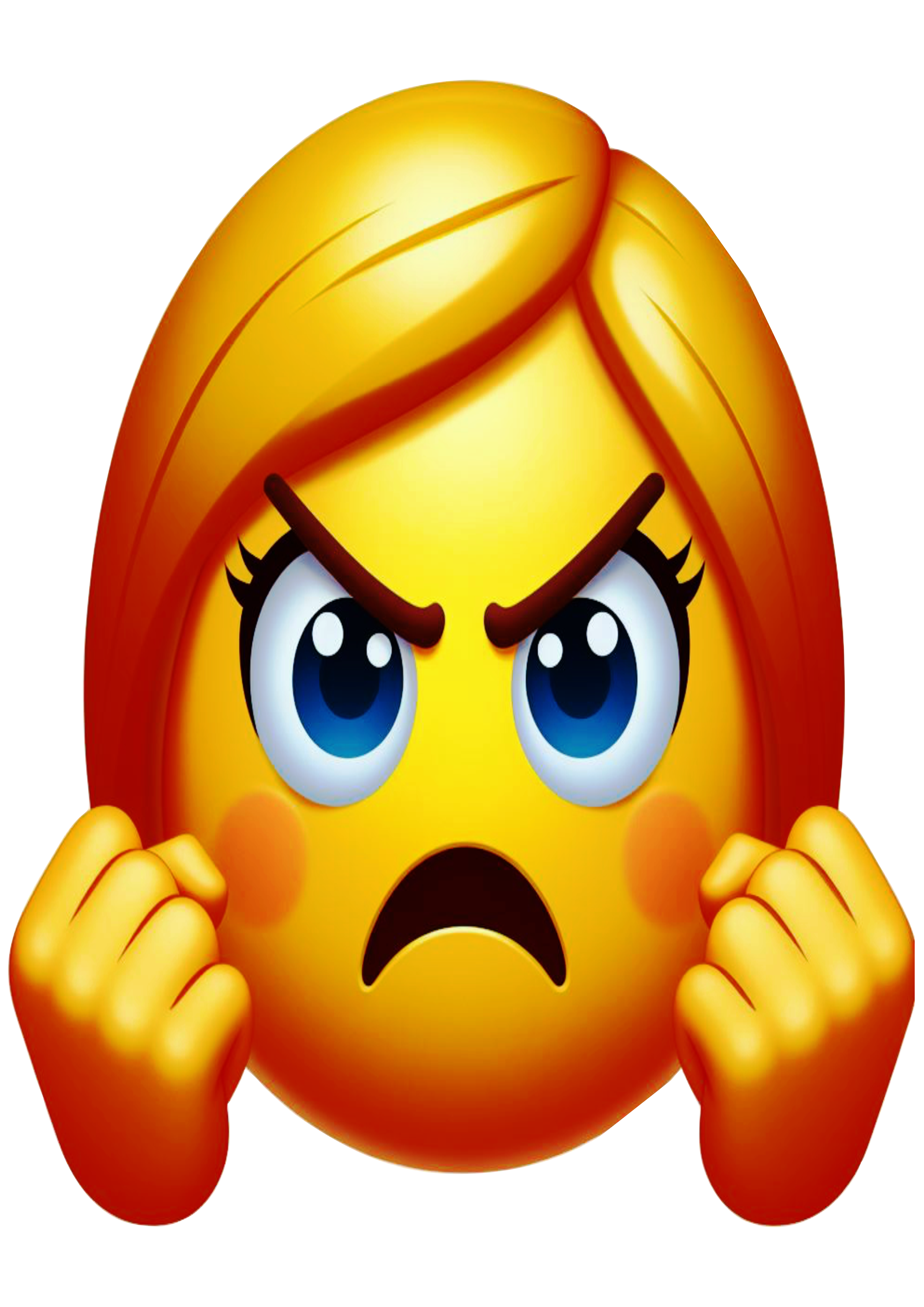 Emoji de mulher com raiva emoticon para redes sociais png