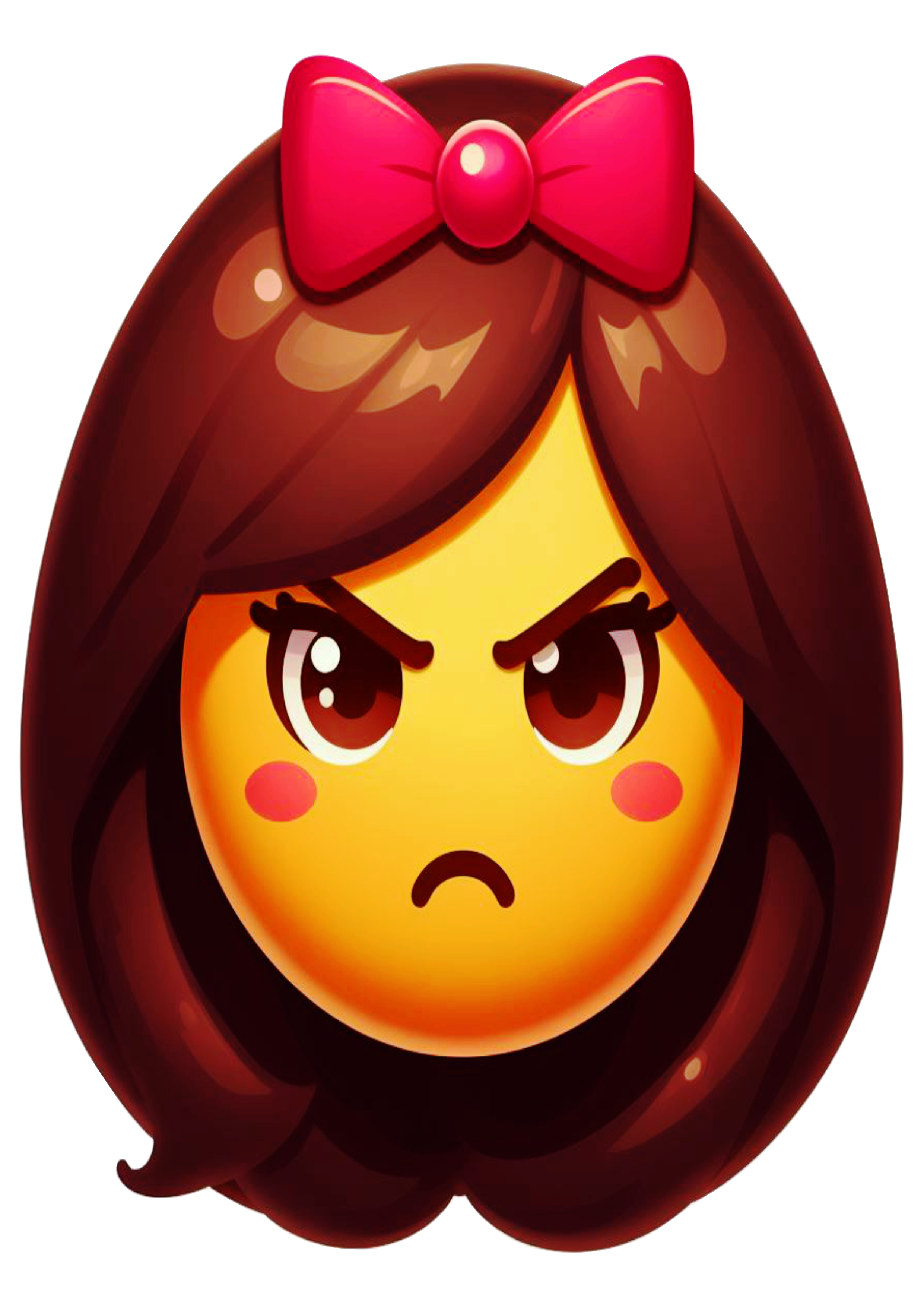 Emoji de mulher com raiva emoticon para redes sociais png fundo transparente clipart