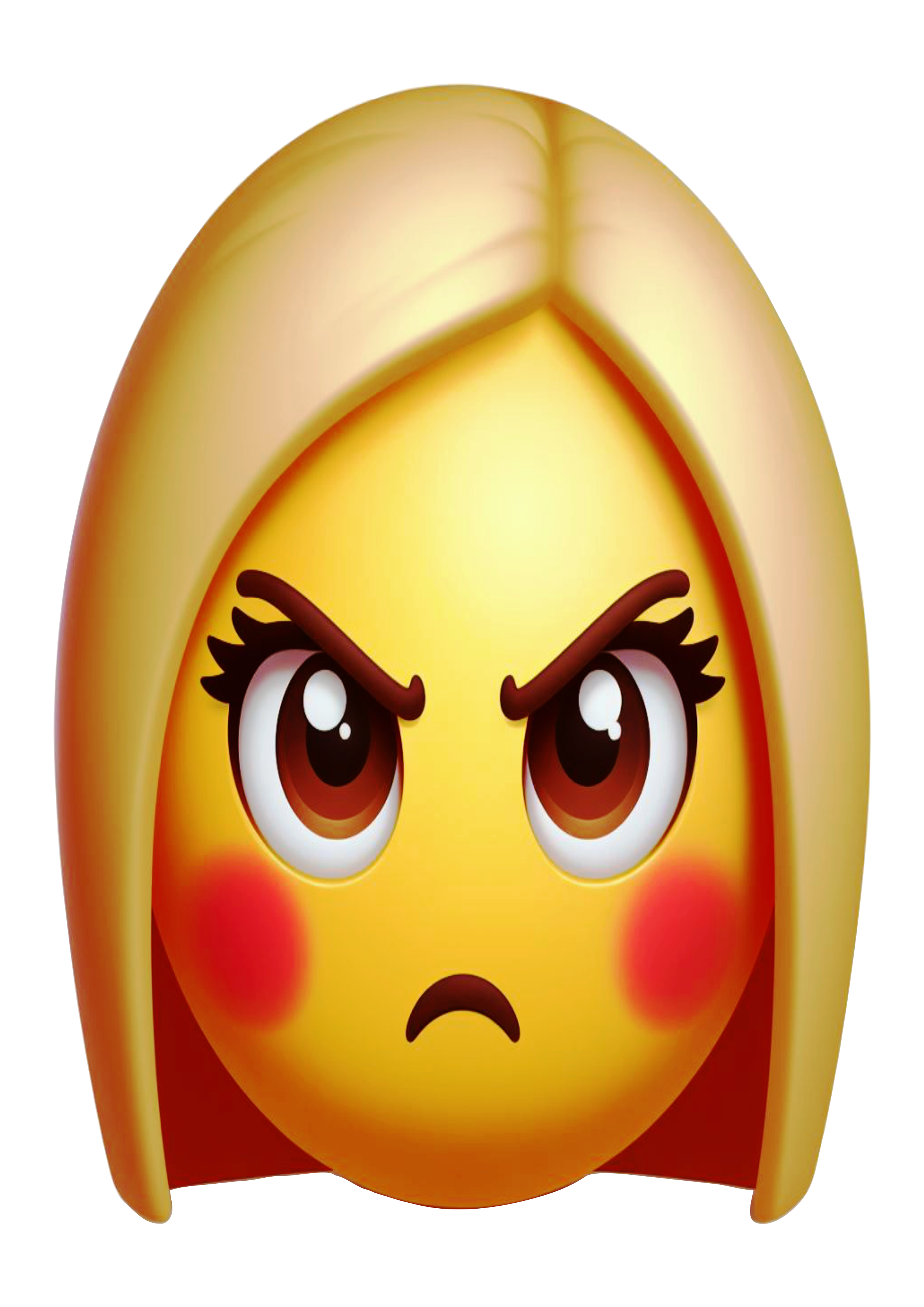 Emoji de mulher com raiva emoticon para redes sociais png fundo transparente clipart vetor ilustração