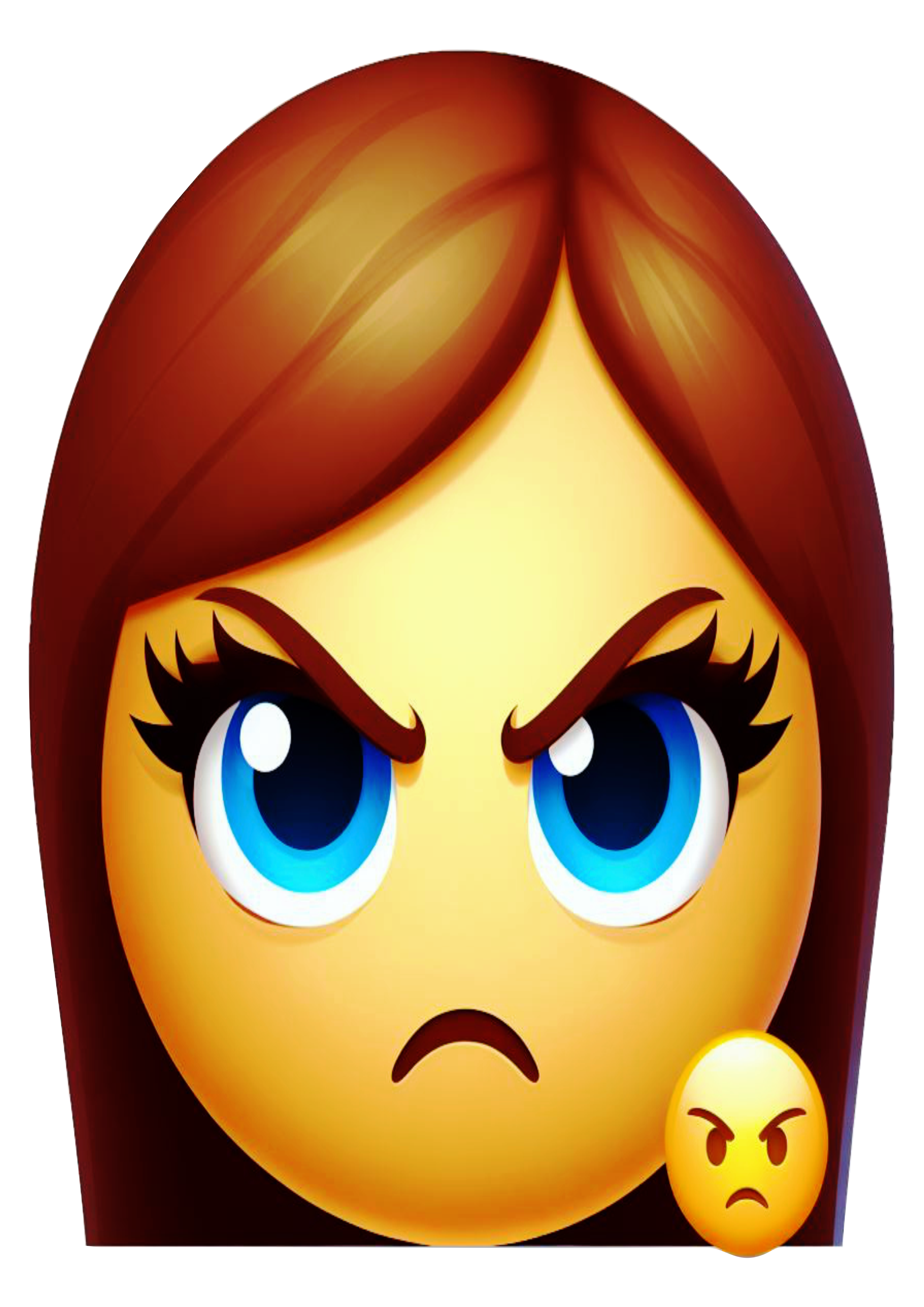 Emoticon mulher com raiva emojis grátis png fundo transparente clipart