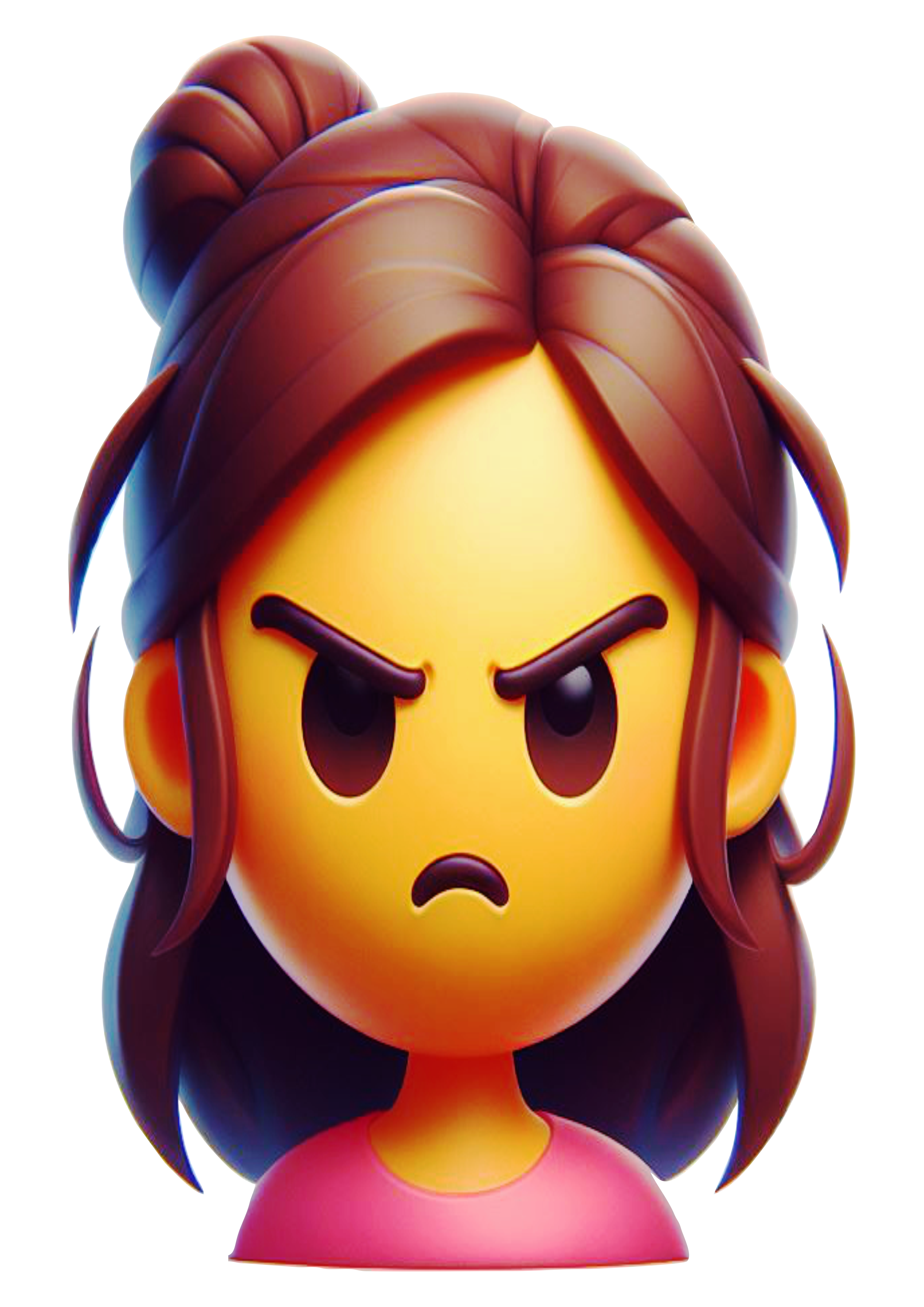 Emoticon mulher com raiva emojis grátis png fundo transparente clipart vetor ilustração