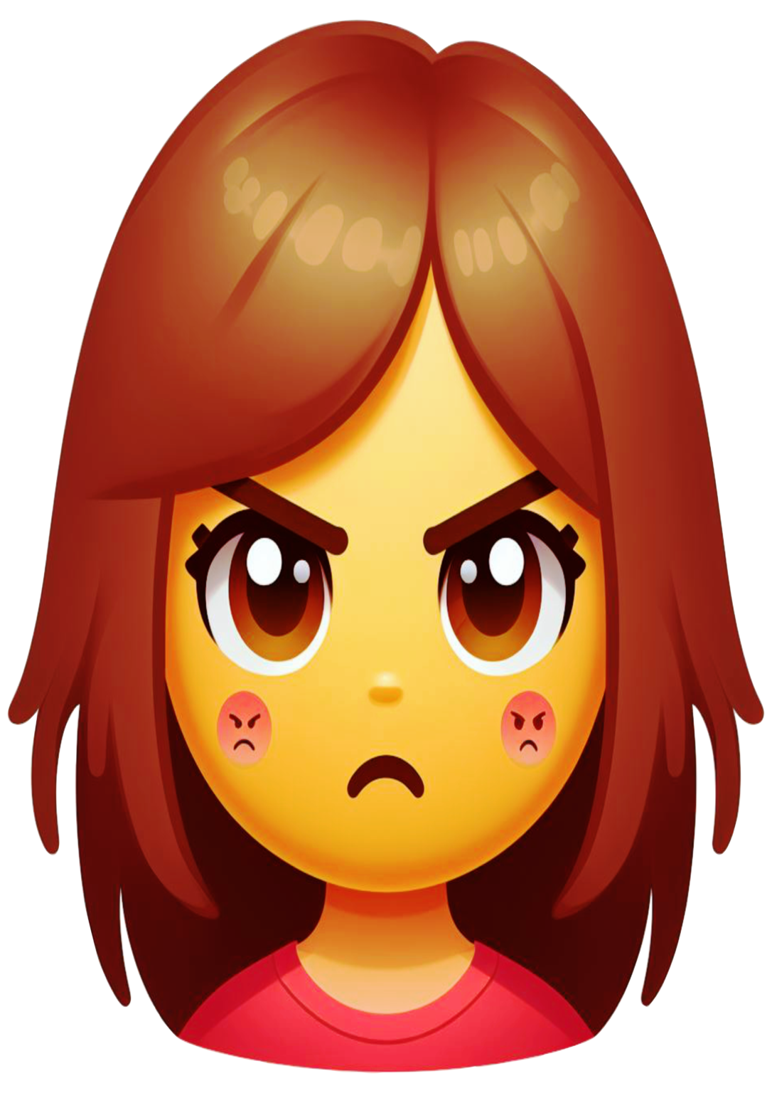 Mulher brava emoji figurinha emoticon para whatsapp facebook png