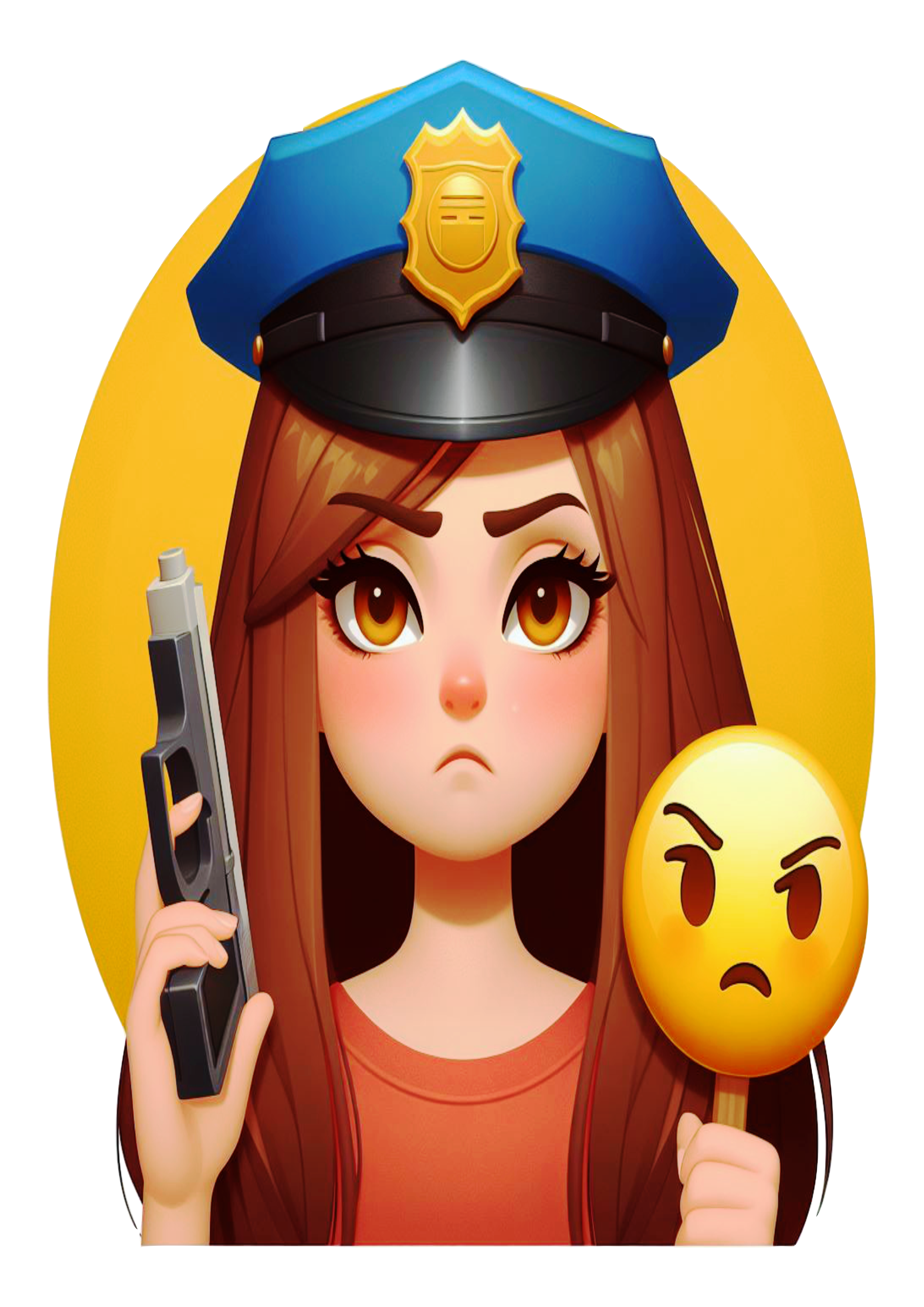 Emojis para redes sociais mulher policial png