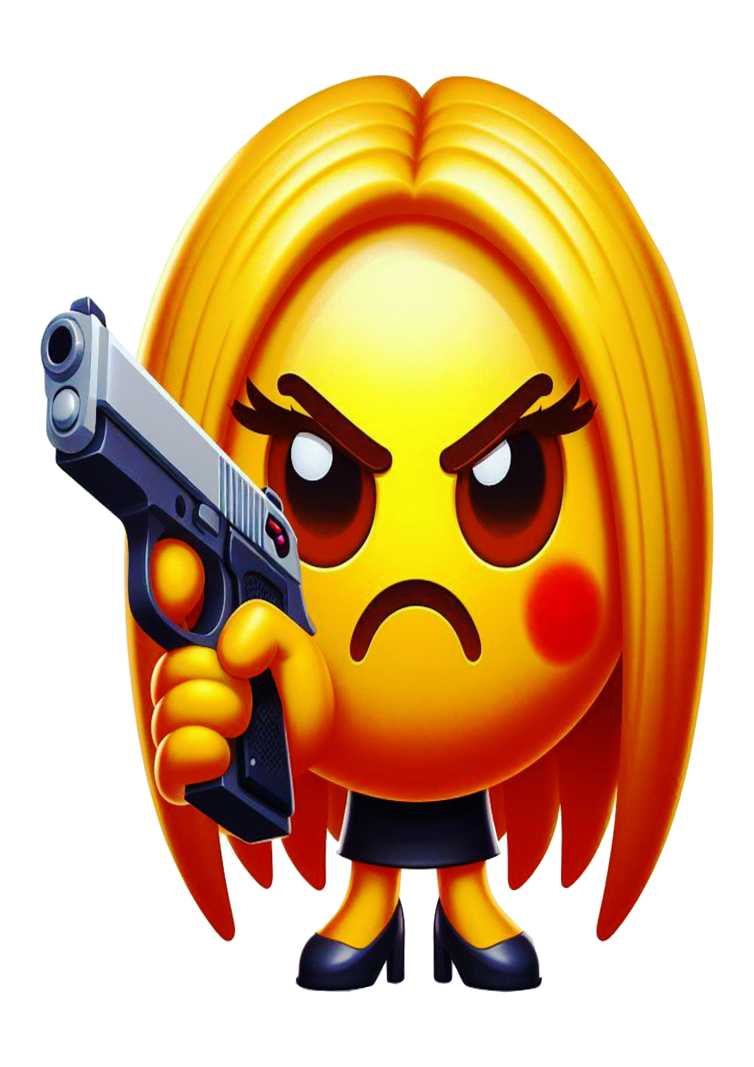 Emojis para redes sociais mulher brava raiva arma png