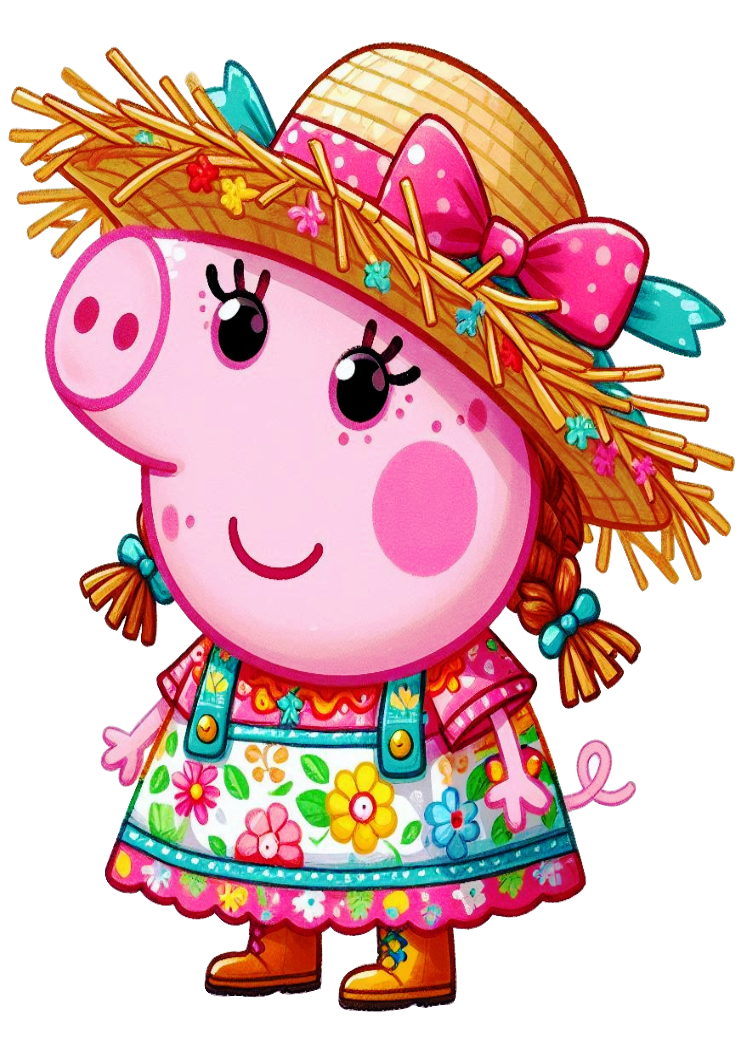 Peppa Pig com fantasia de caipira festa junina São João png