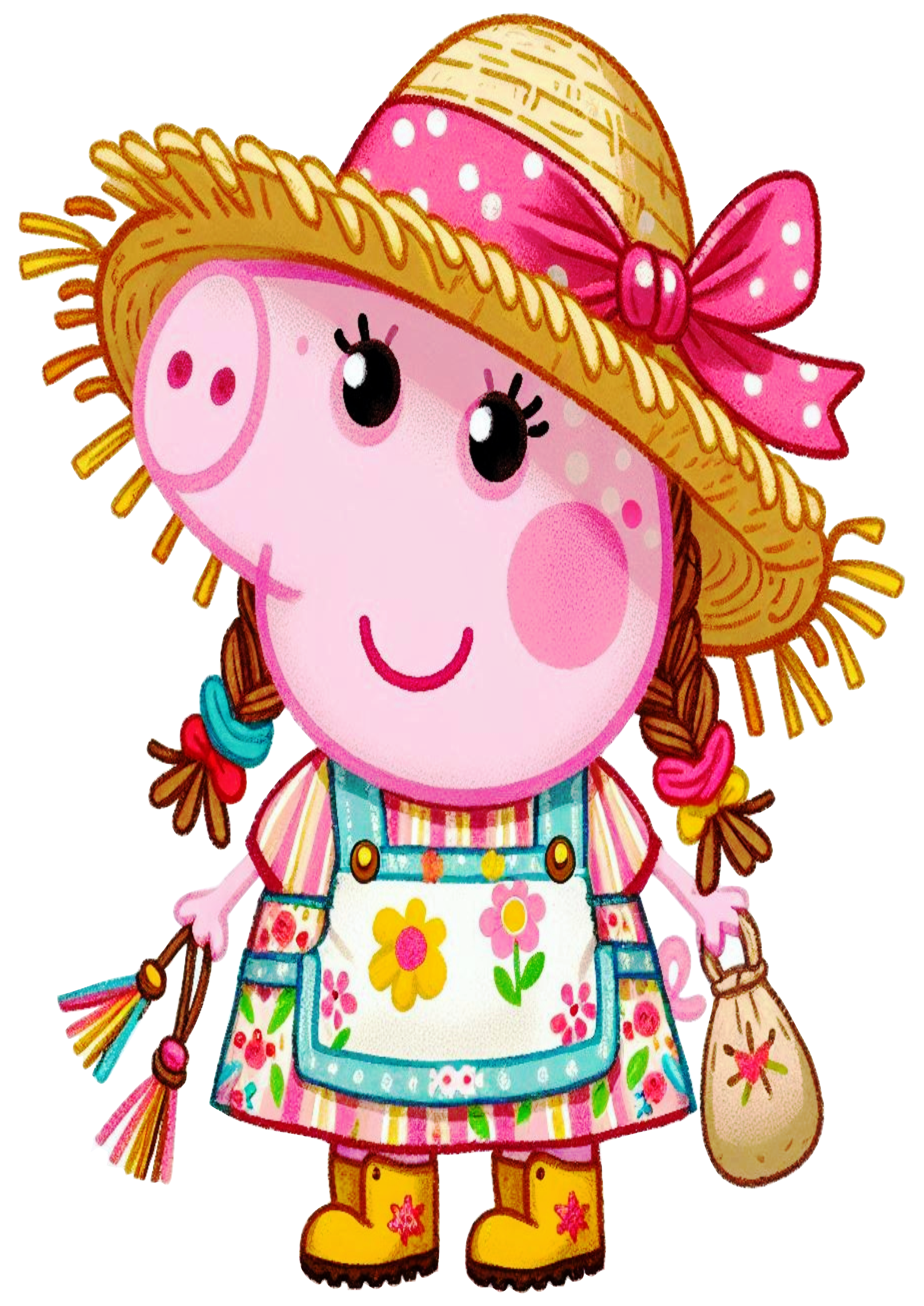 Peppa Pig com fantasia de caipira festa junina png
