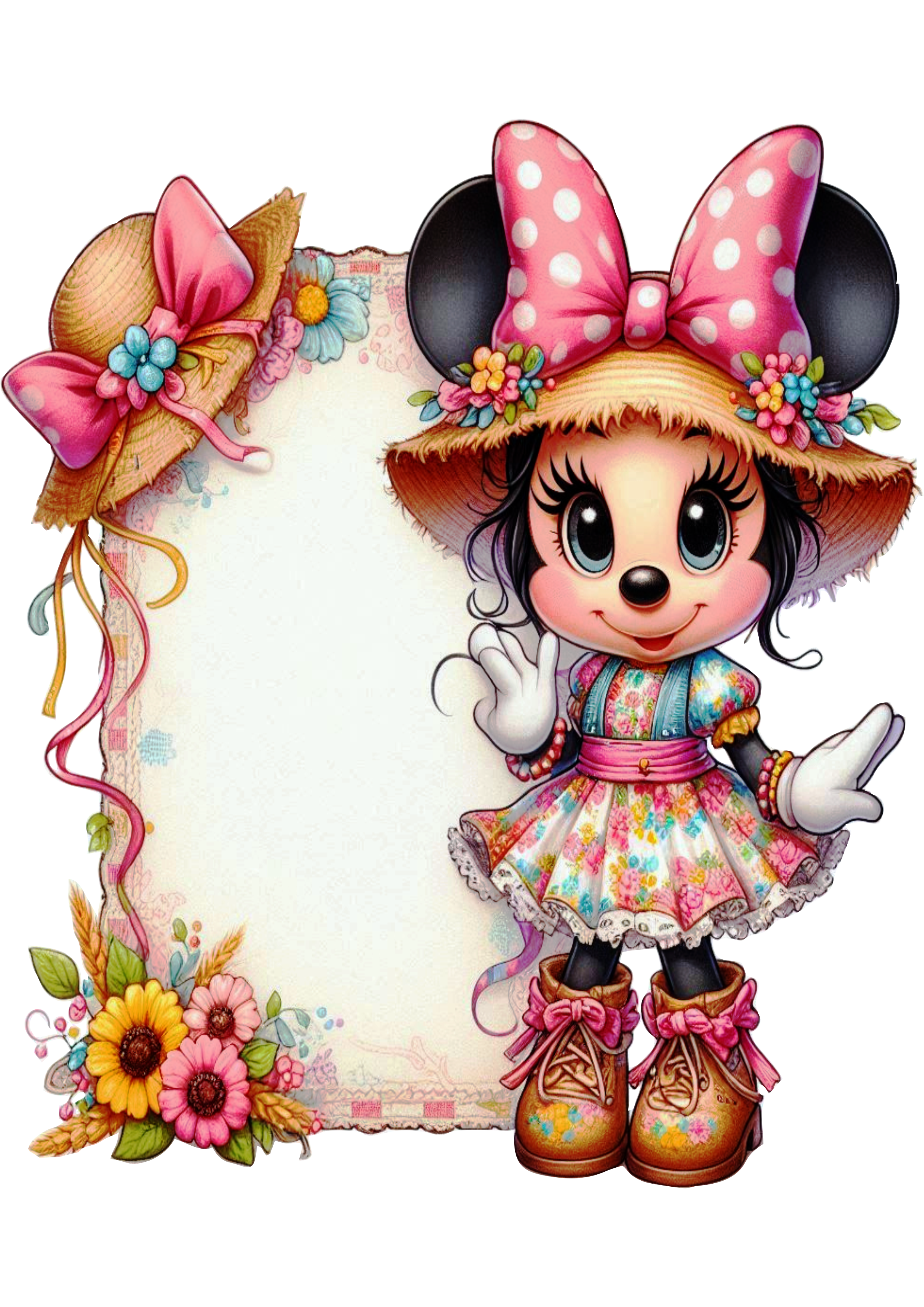 Minnie mouse desenho fofinho letreiro png