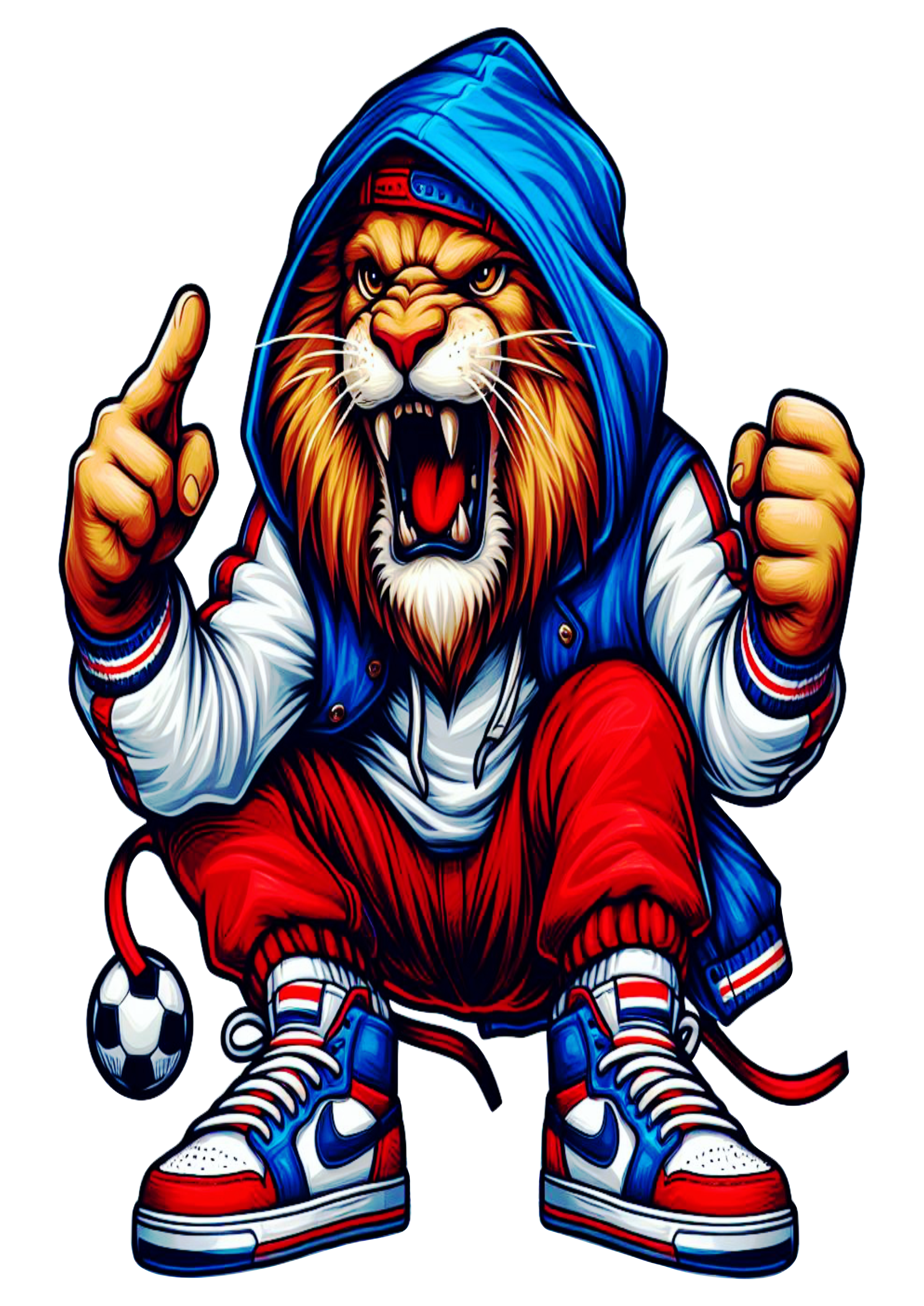 Leões da TUF torcida do fortaleza mascote tricolor futebol ilustração grátis para imprimir png