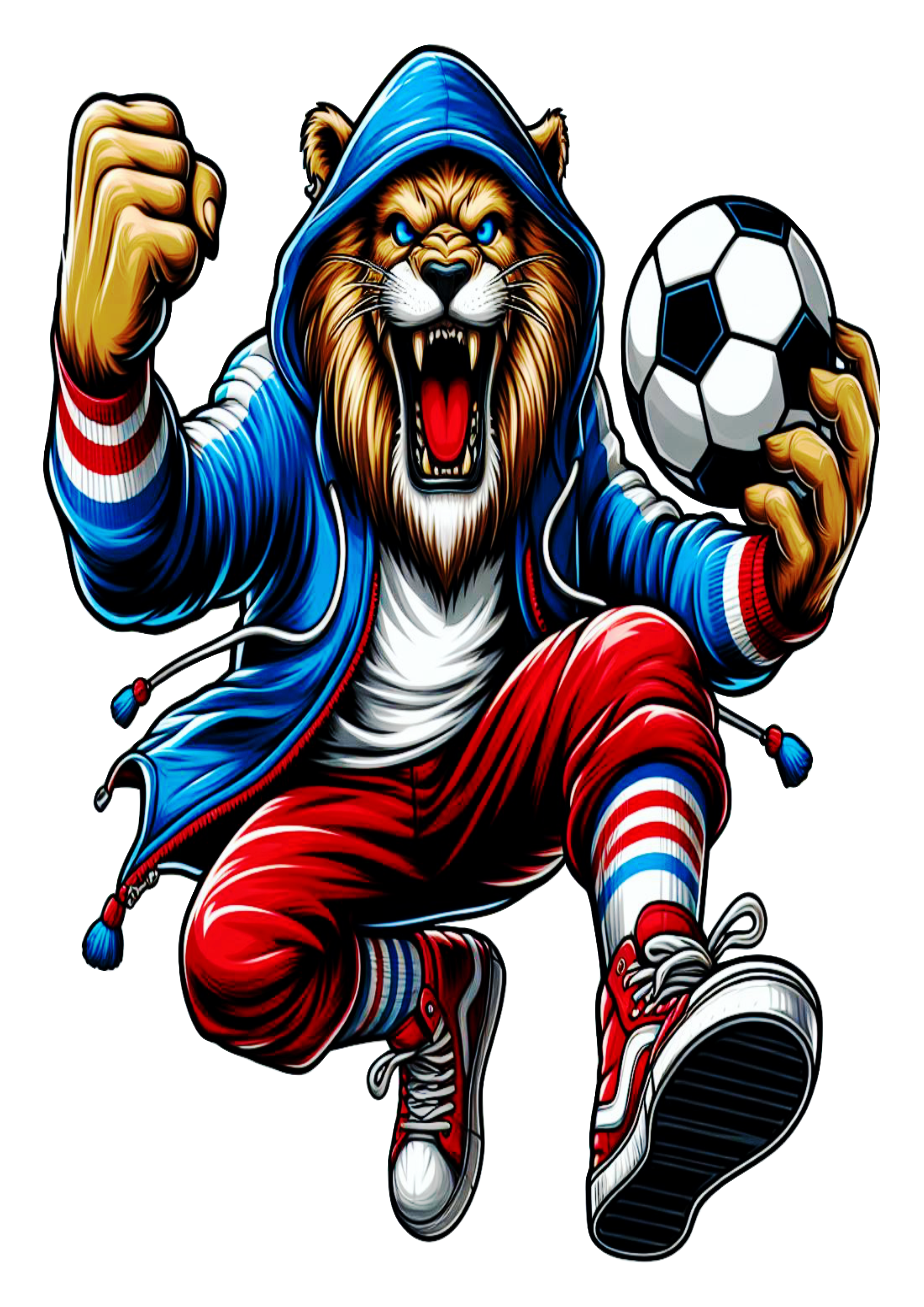 Leões da TUF torcida do fortaleza mascote tricolor futebol ilustração grátis para imprimir torcedor png