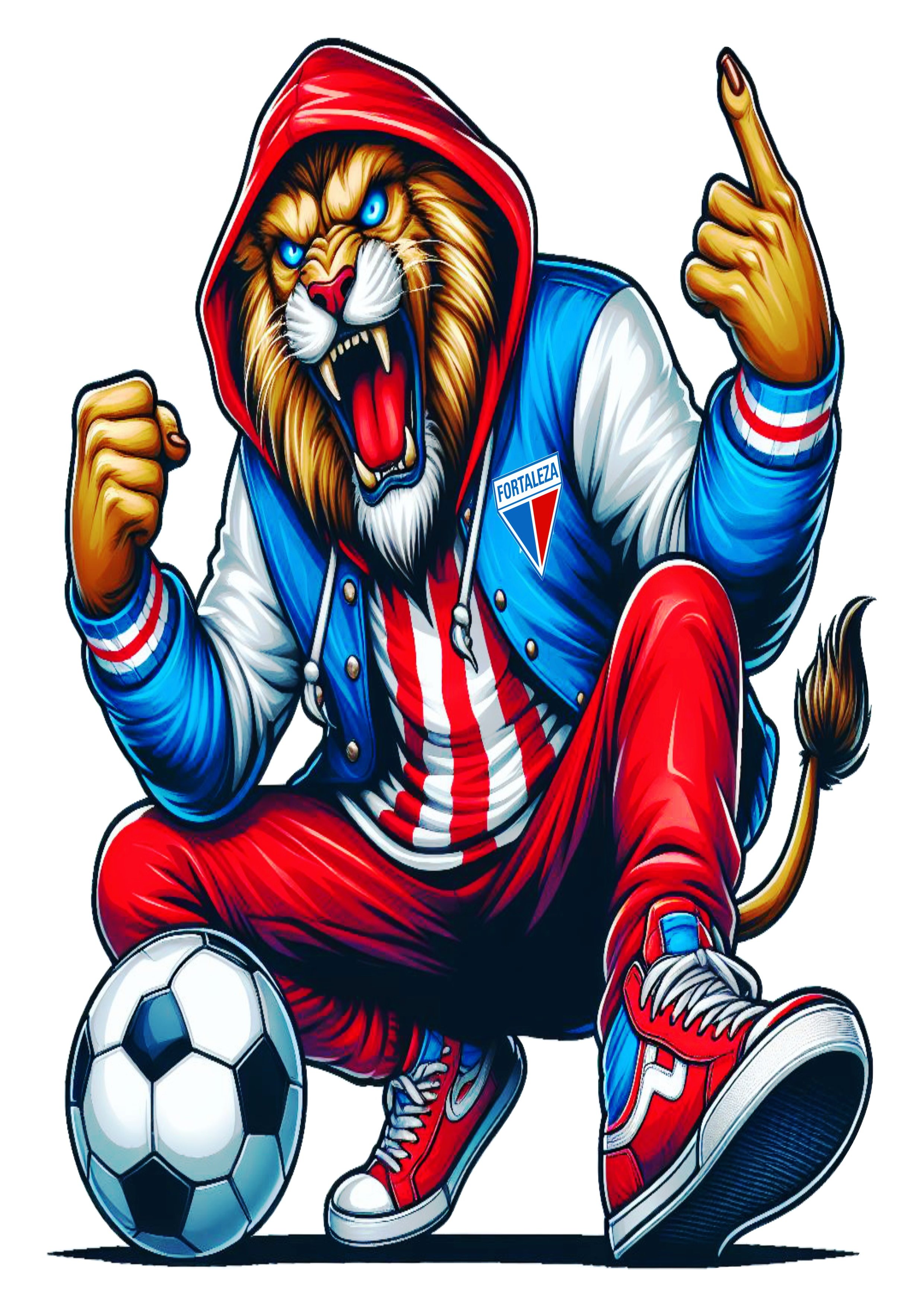 Fortaleza campeão leão mascote ilustração png