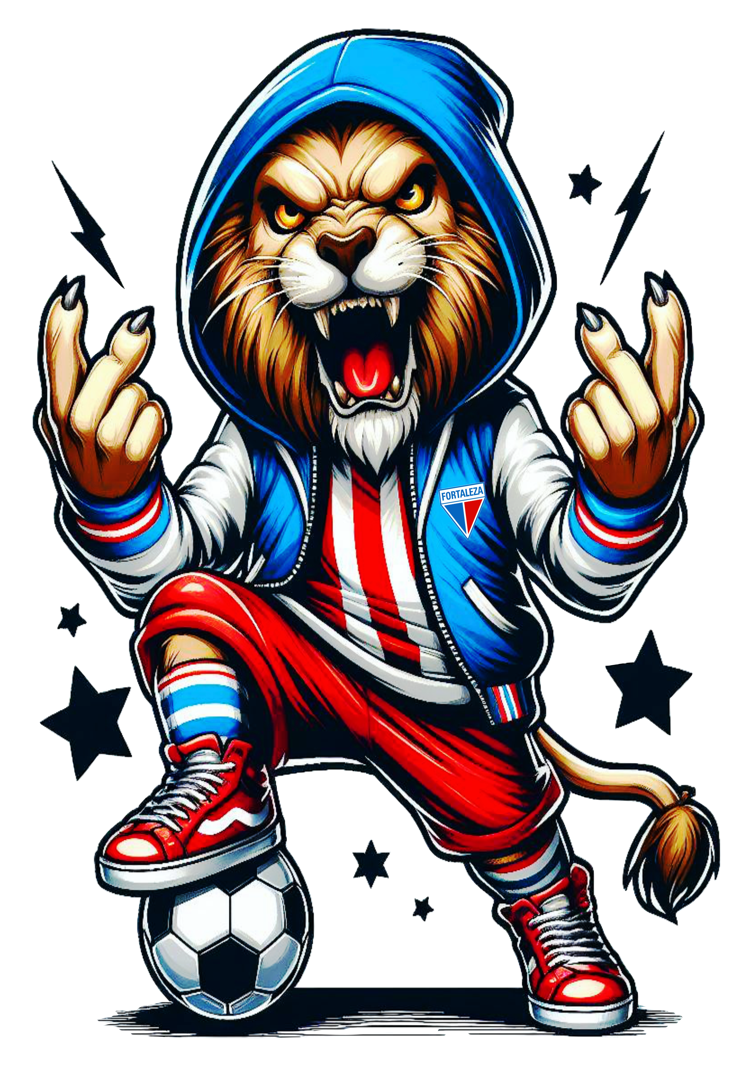 Fortaleza campeão leão mascote ilustração grátis png