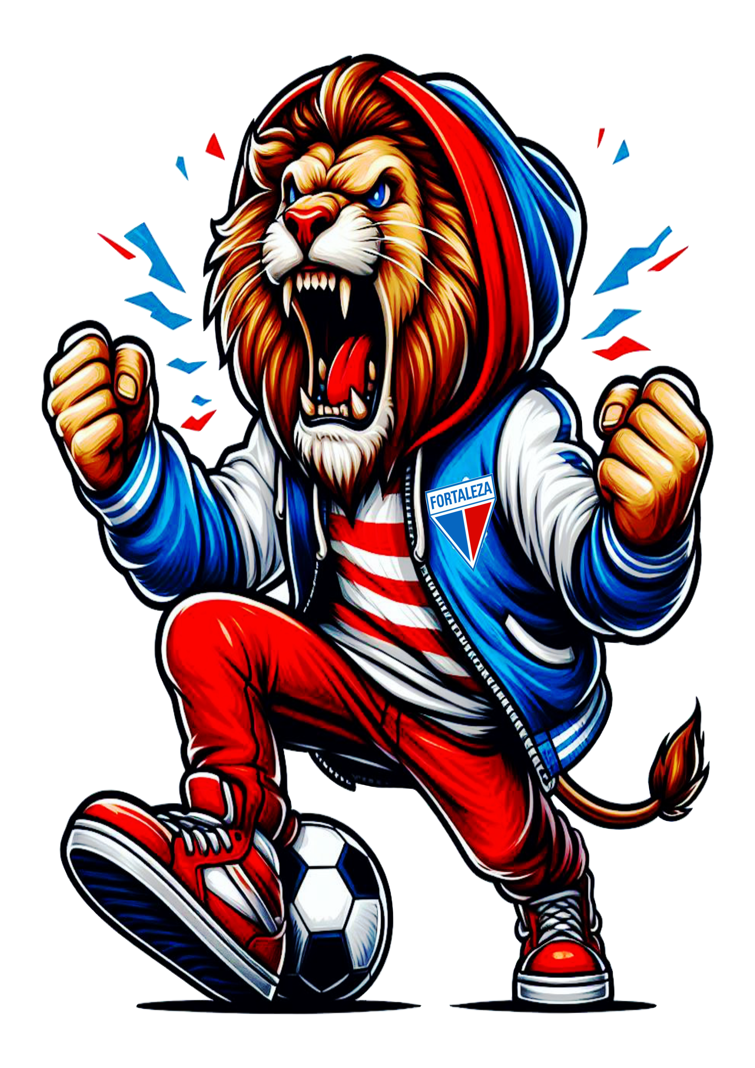 Fortaleza campeão leão mascote ilustração grátis para designer png