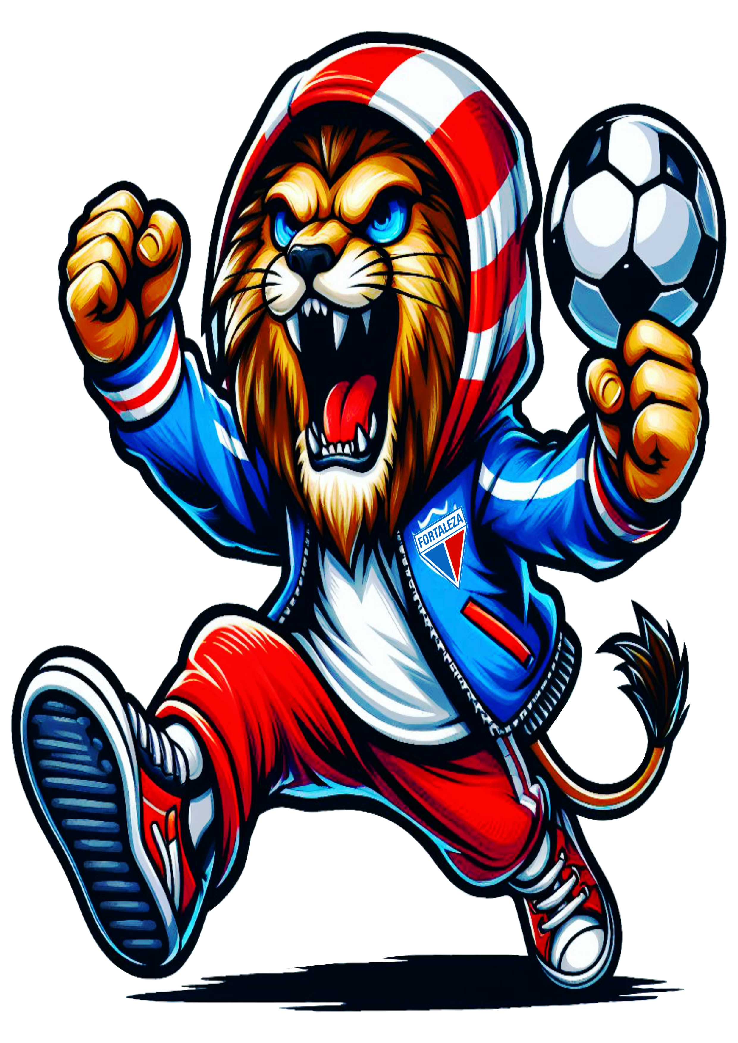 Fortaleza campeão leão mascote ilustração grátis para designer estampa de camiseta free download png