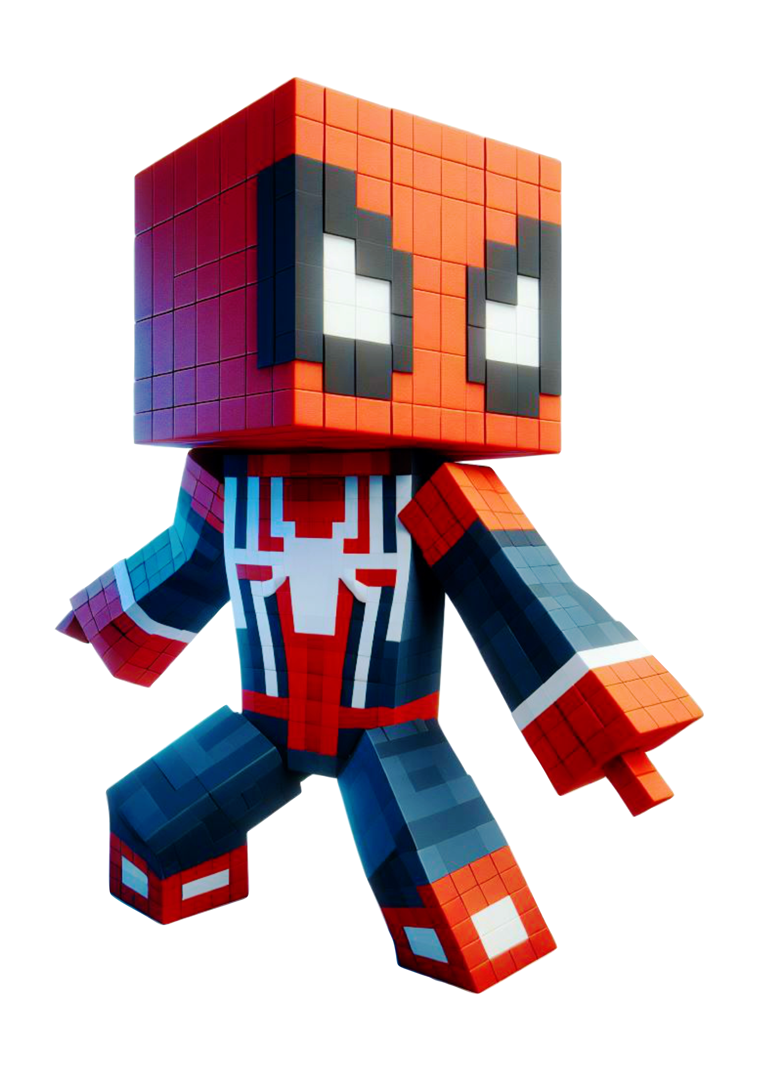 Minecraft personagem de game Homem-Aranha png jogo infantil boneco quadrado