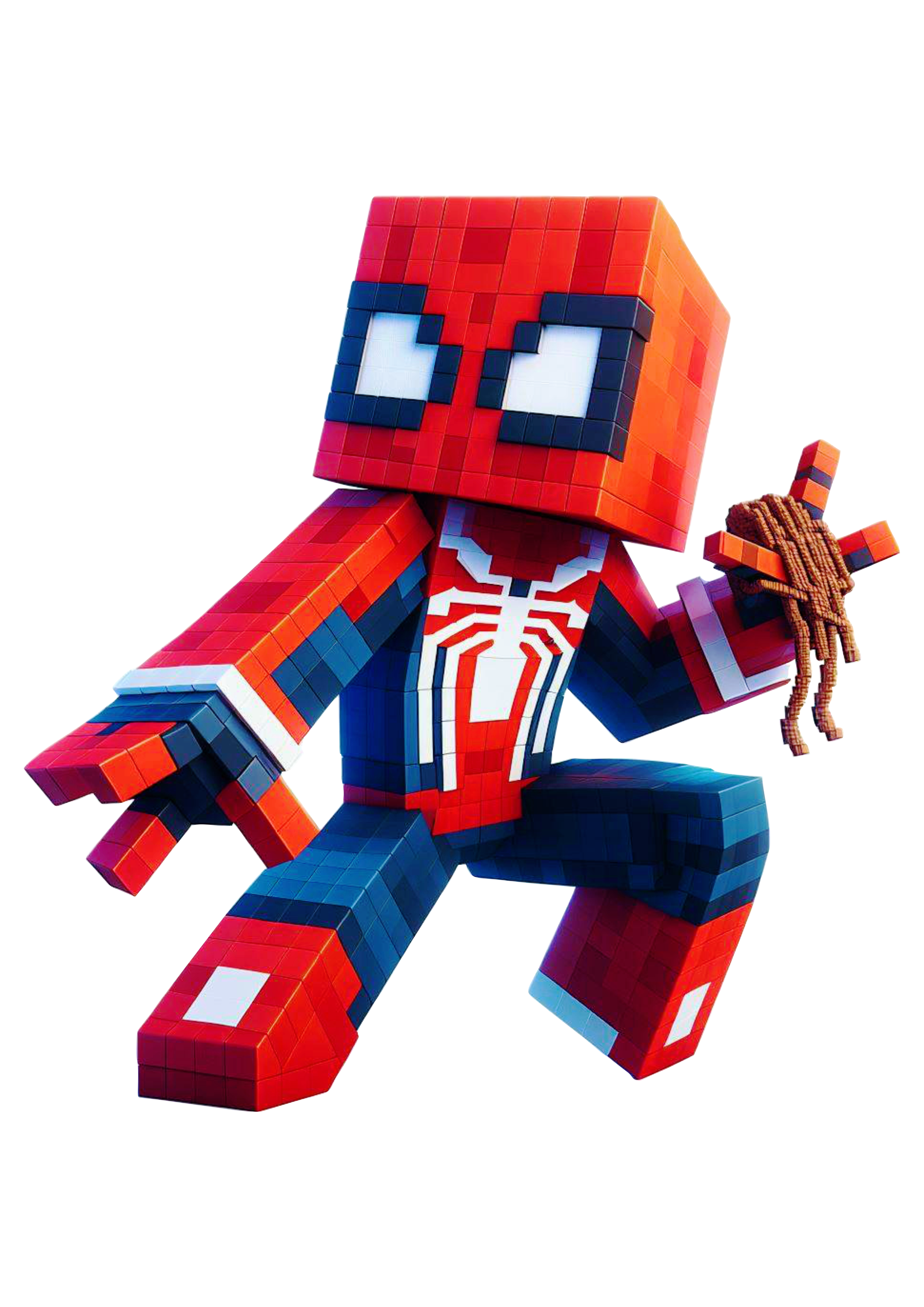 Minecraft personagem de game Homem-Aranha png jogo infantil boneco quadrado fantasiado grátis