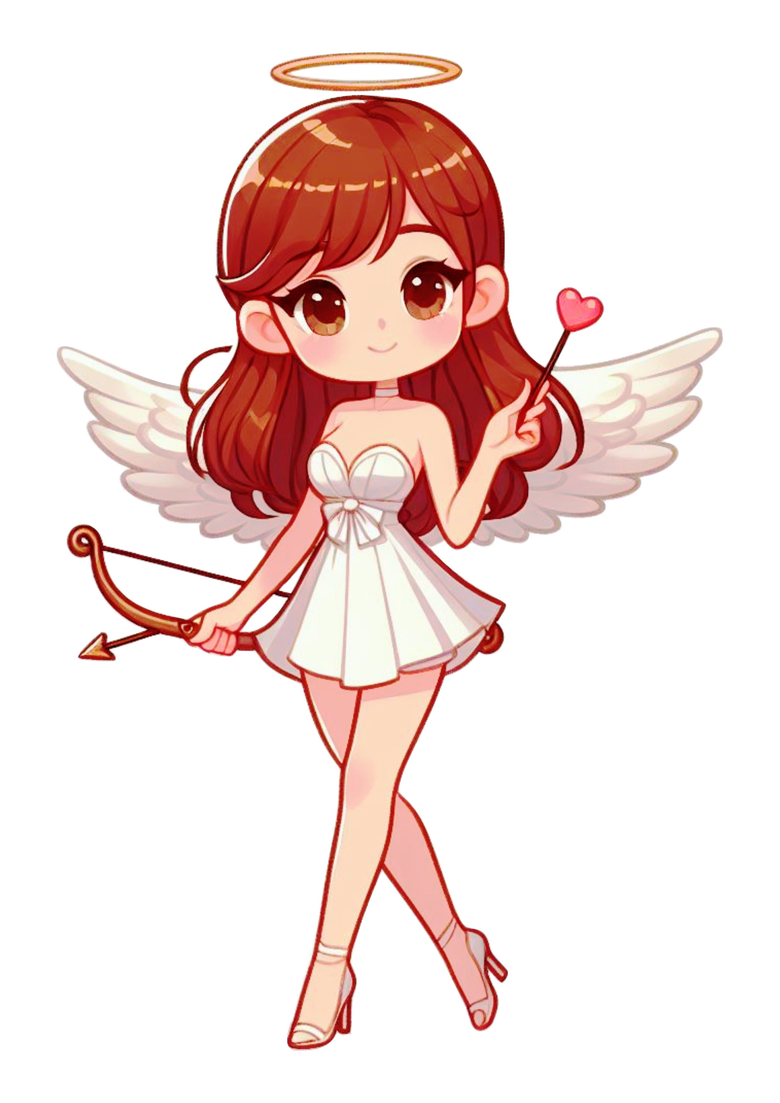 Girl in cupid costume png simple drawing