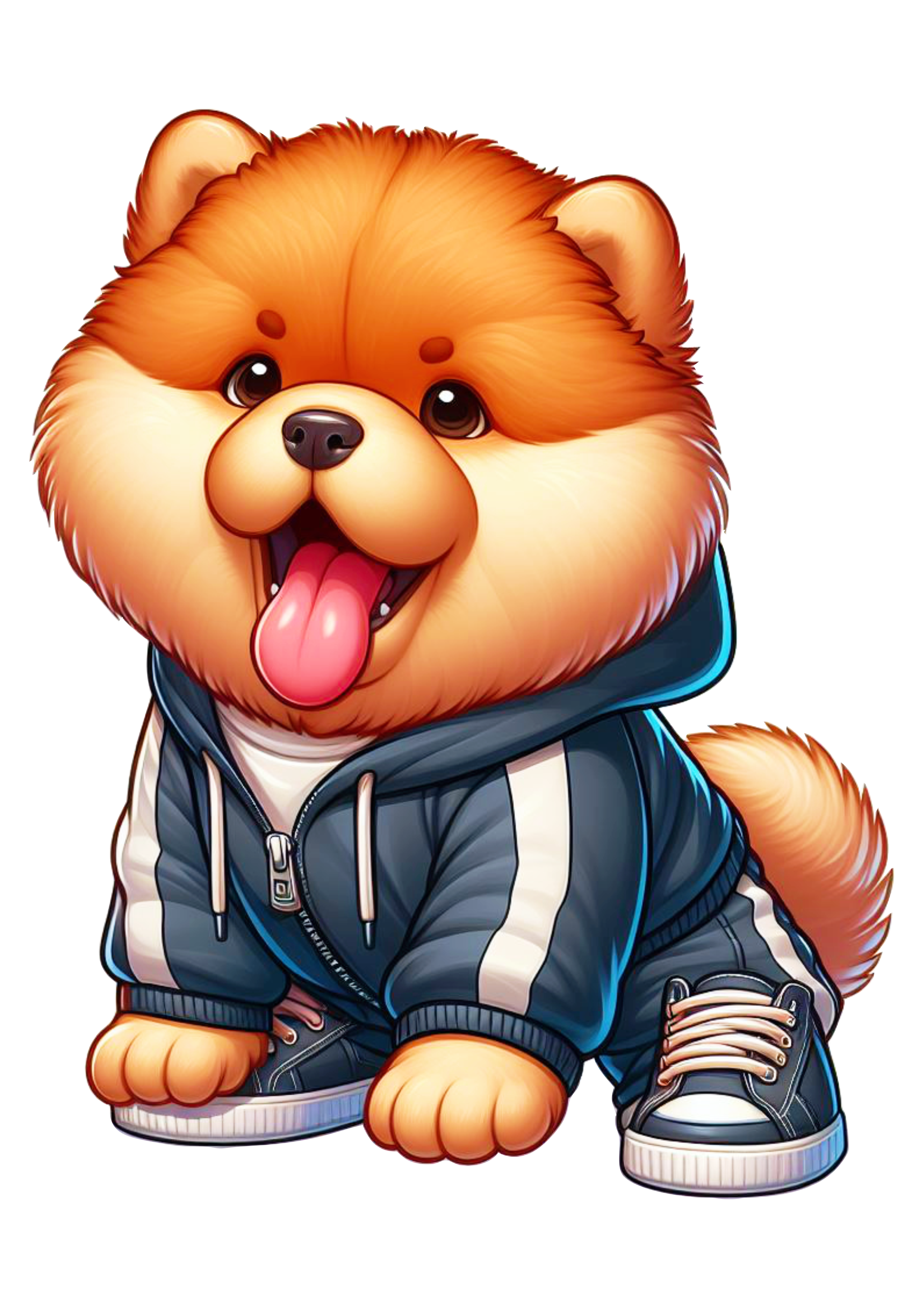 Ilustração Cachorro Chow-Chow pet fofinho clipart vetor fundo transparente png