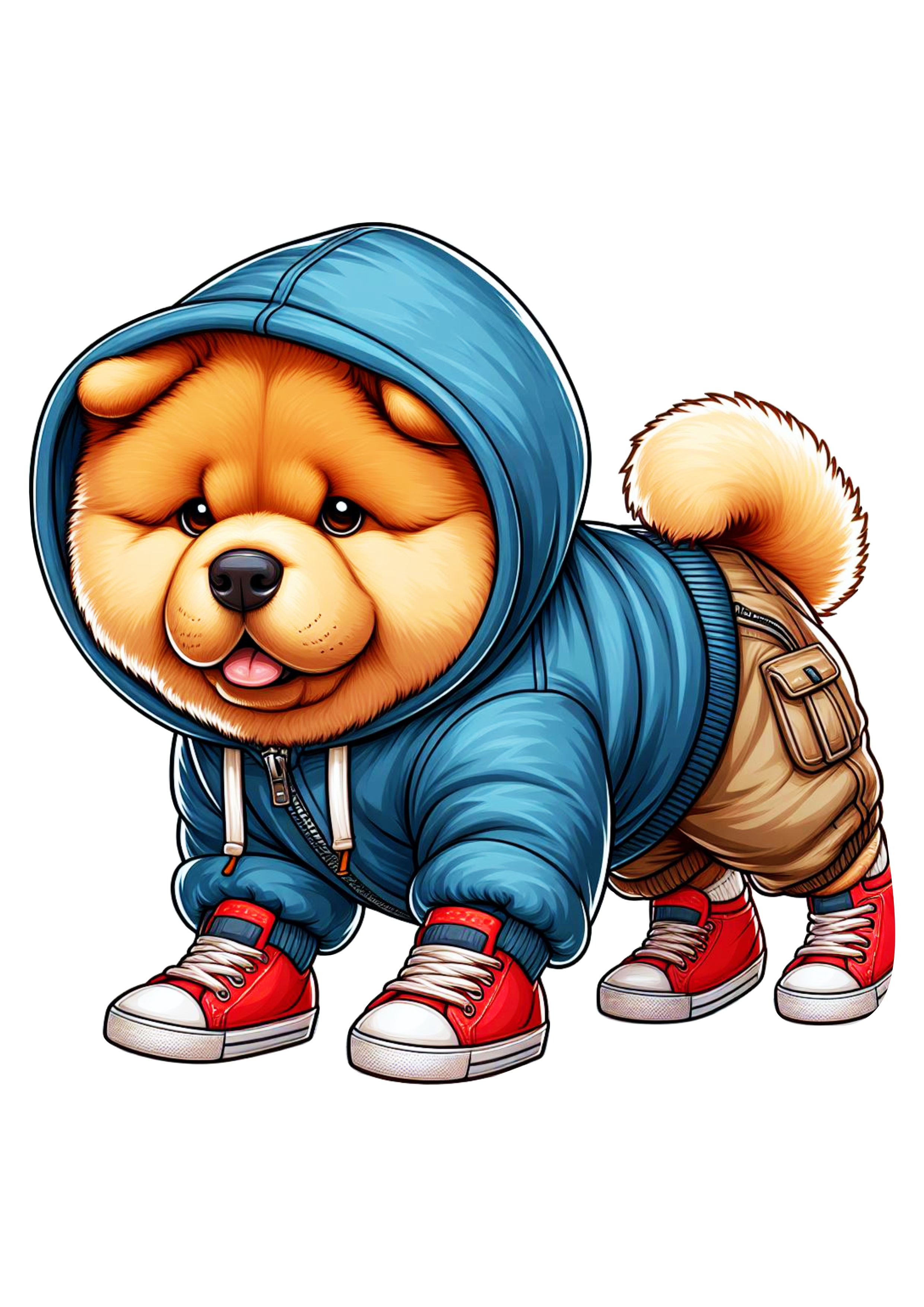 Ilustração Cachorro Chow-Chow pet fofinho clipart vetor fundo transparente desenho png