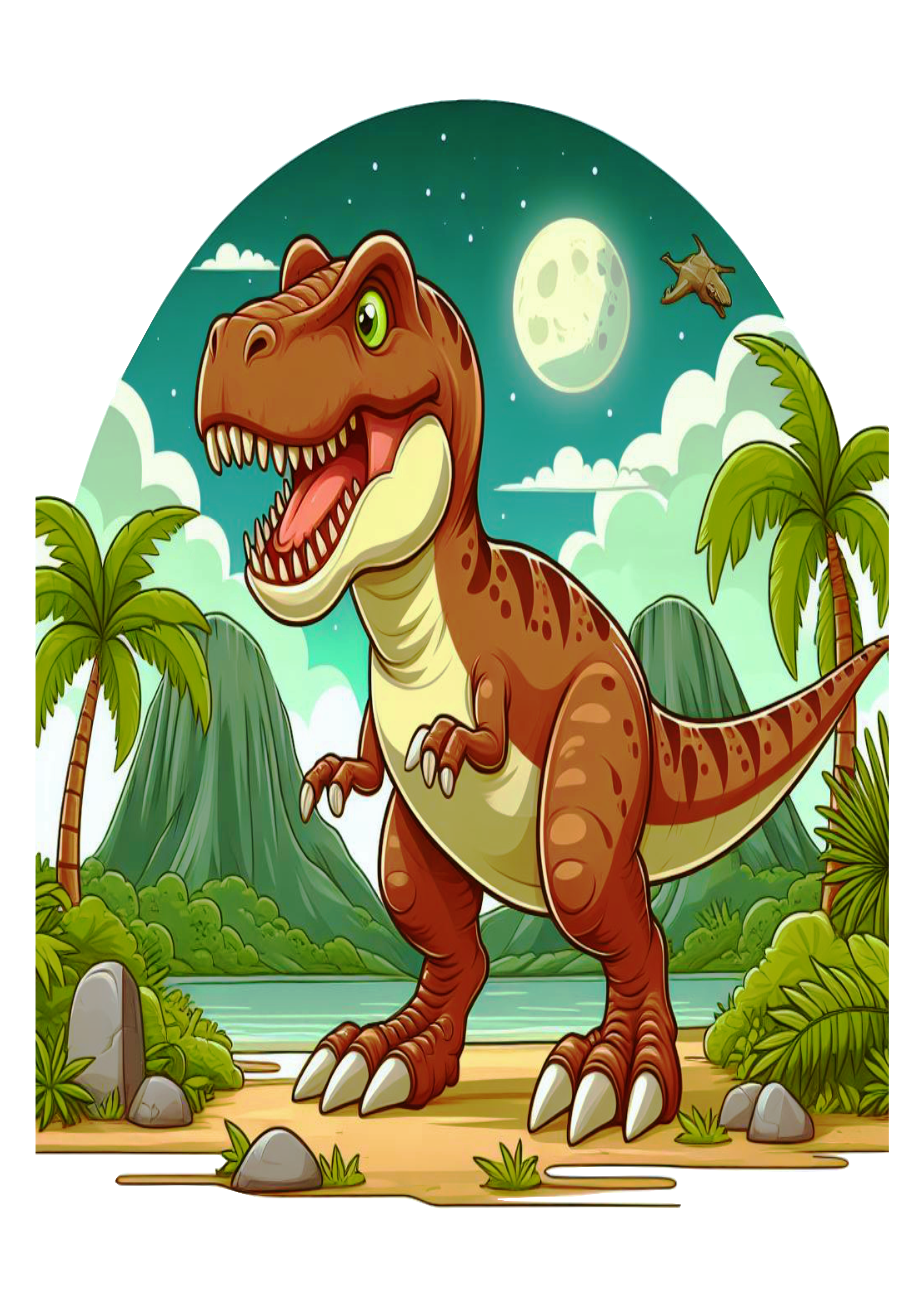 Dinossauro desenho ilustração cenário png