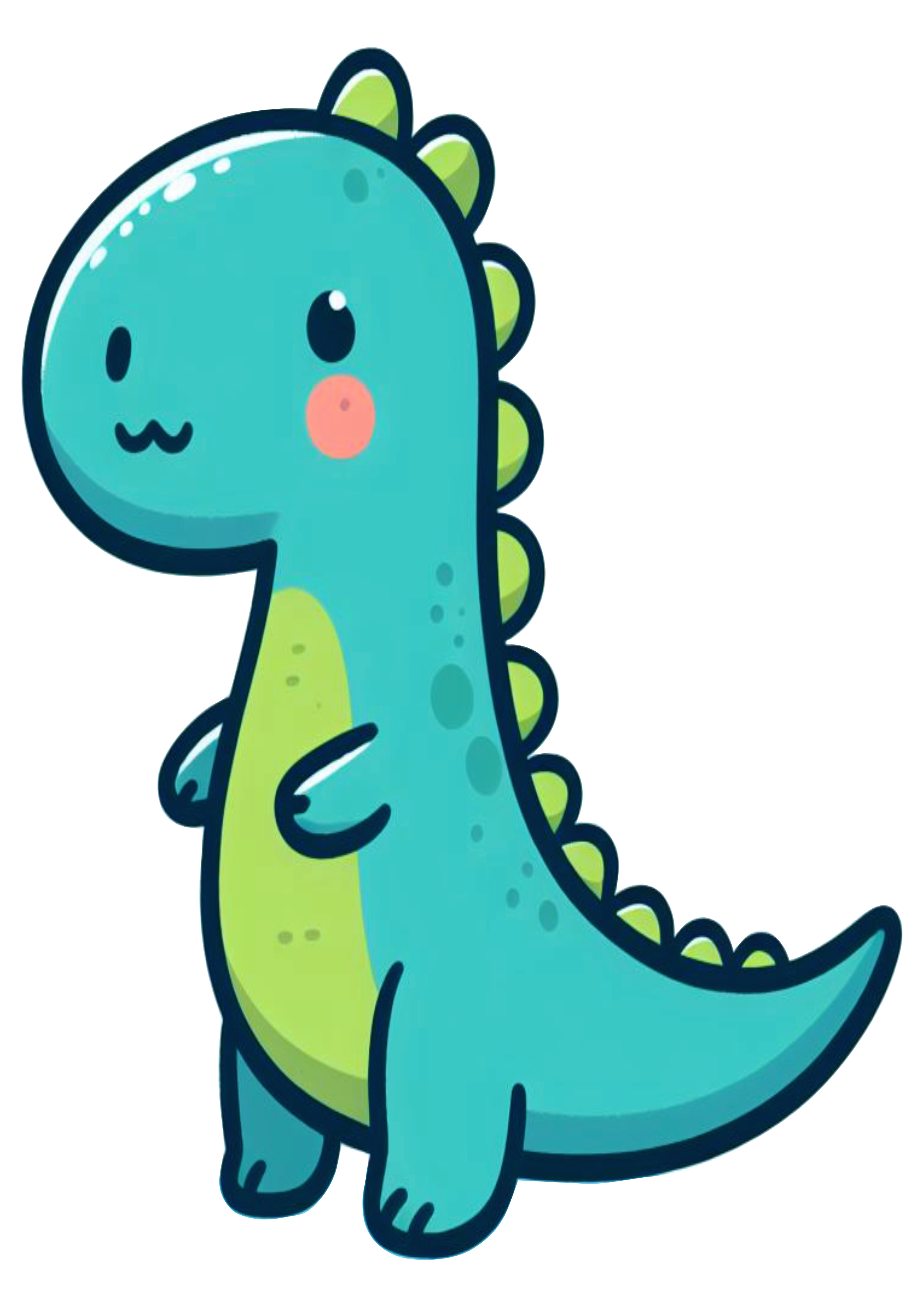 Desenho de Dinossauro fofinho verde artes gráficas colorido cute png