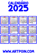 calendário 2025 azul