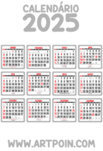 calendário 2025 cinza