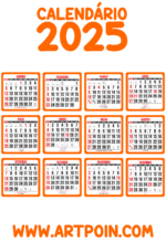 calendário 2025 laranja