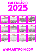 calendário 2025 rosa