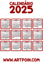 calendário 2025 vermelho1