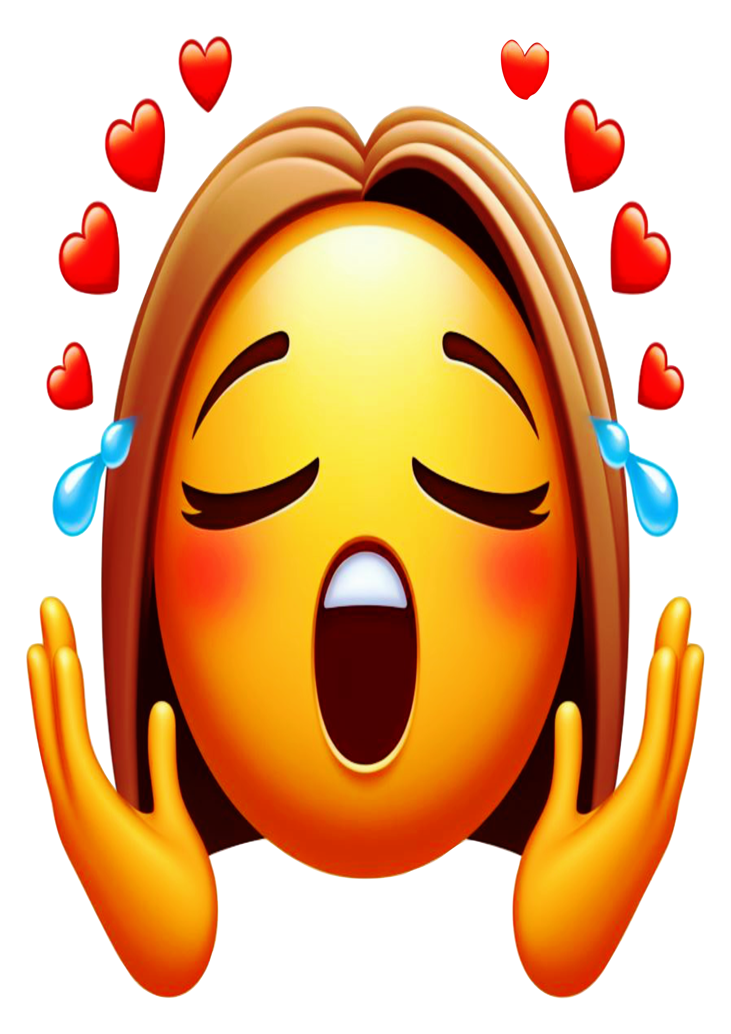 Figurinha Emoji apaixonada emoticon free download design corações png