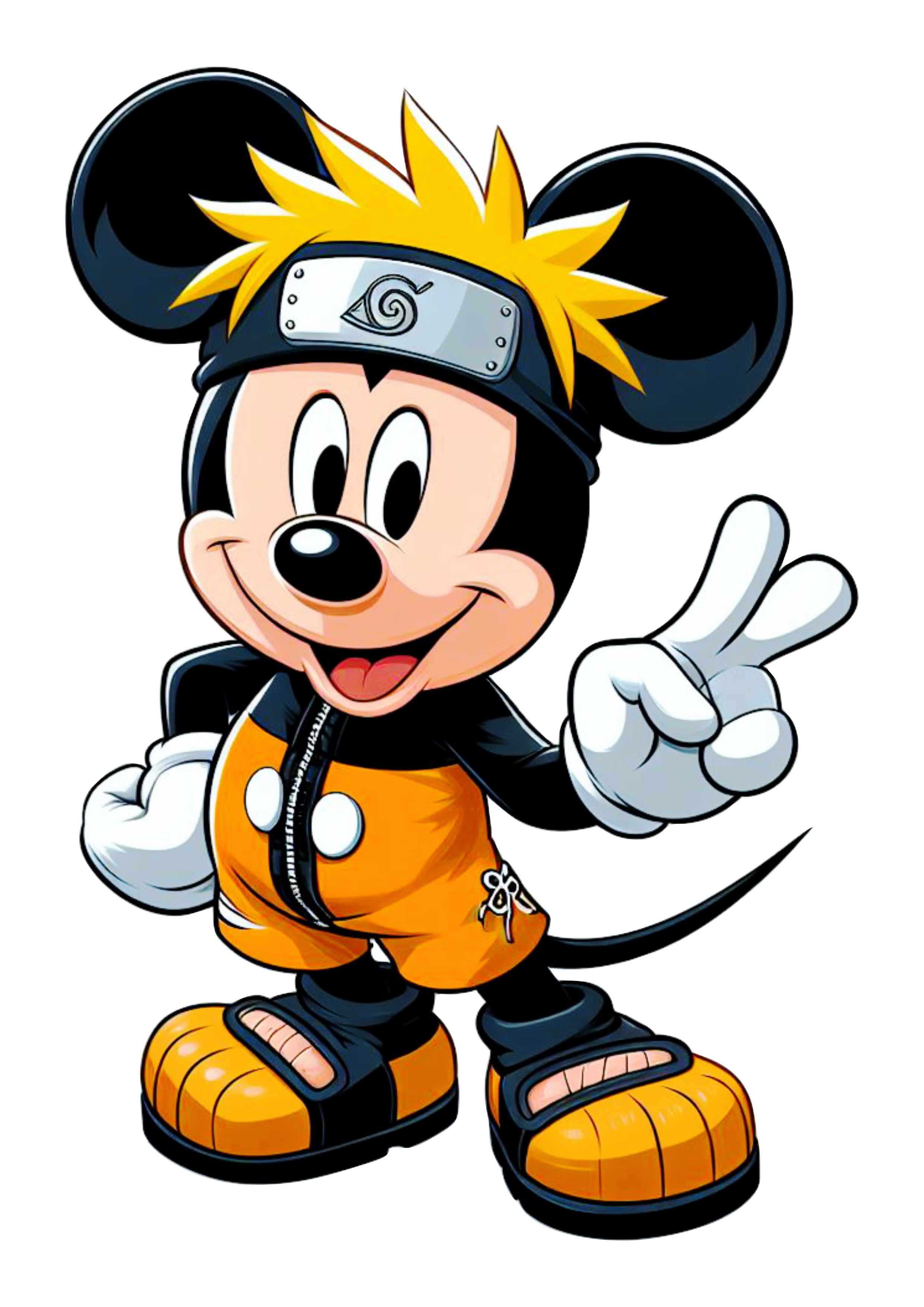 Mickey Mouse otaku fantasia Naruto fundo transparente clipart ilustração png