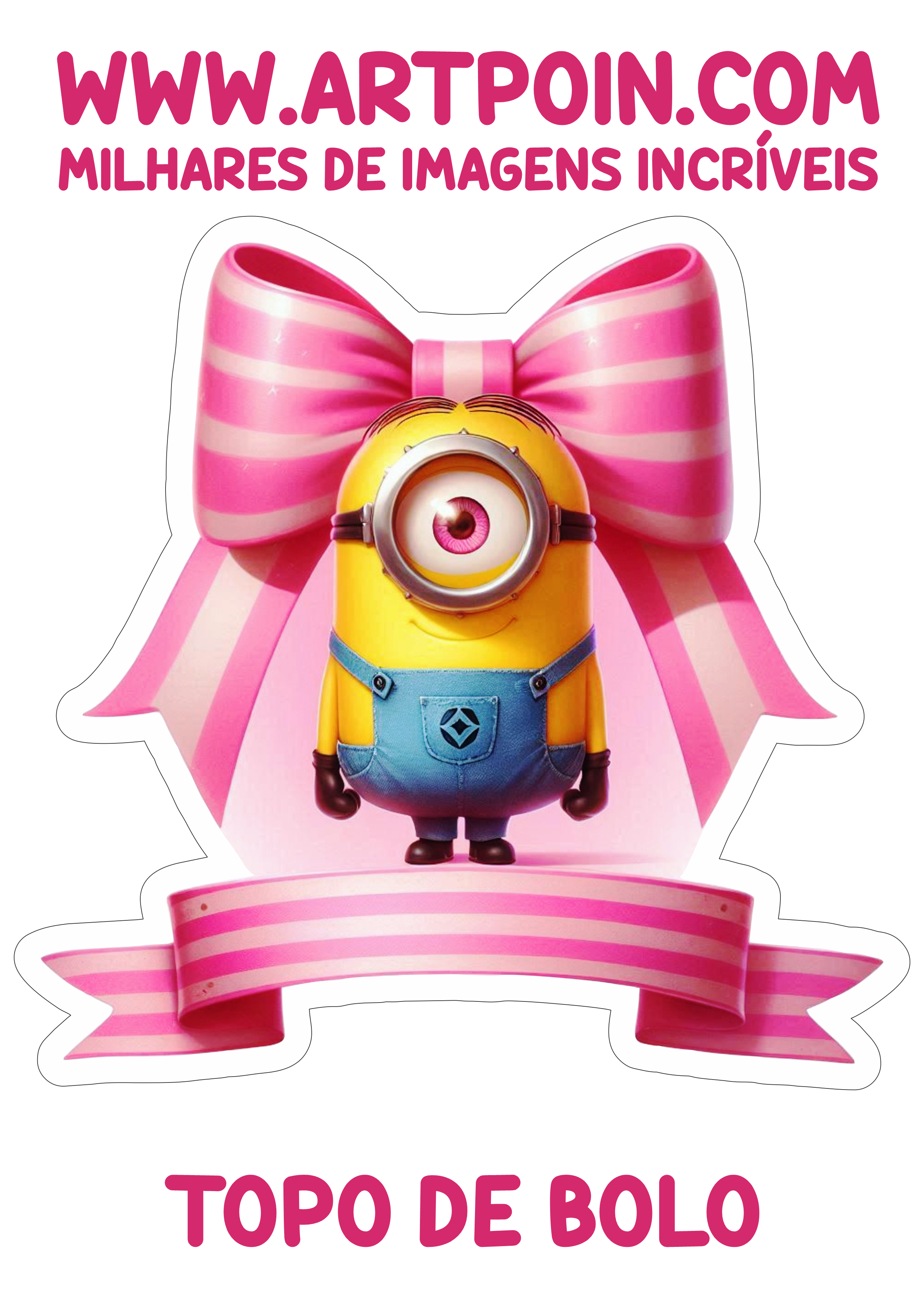 Topo de bolo rosa para imprimir Minions decoração de aniversário artigos de papelaria hora da festa personalizada png