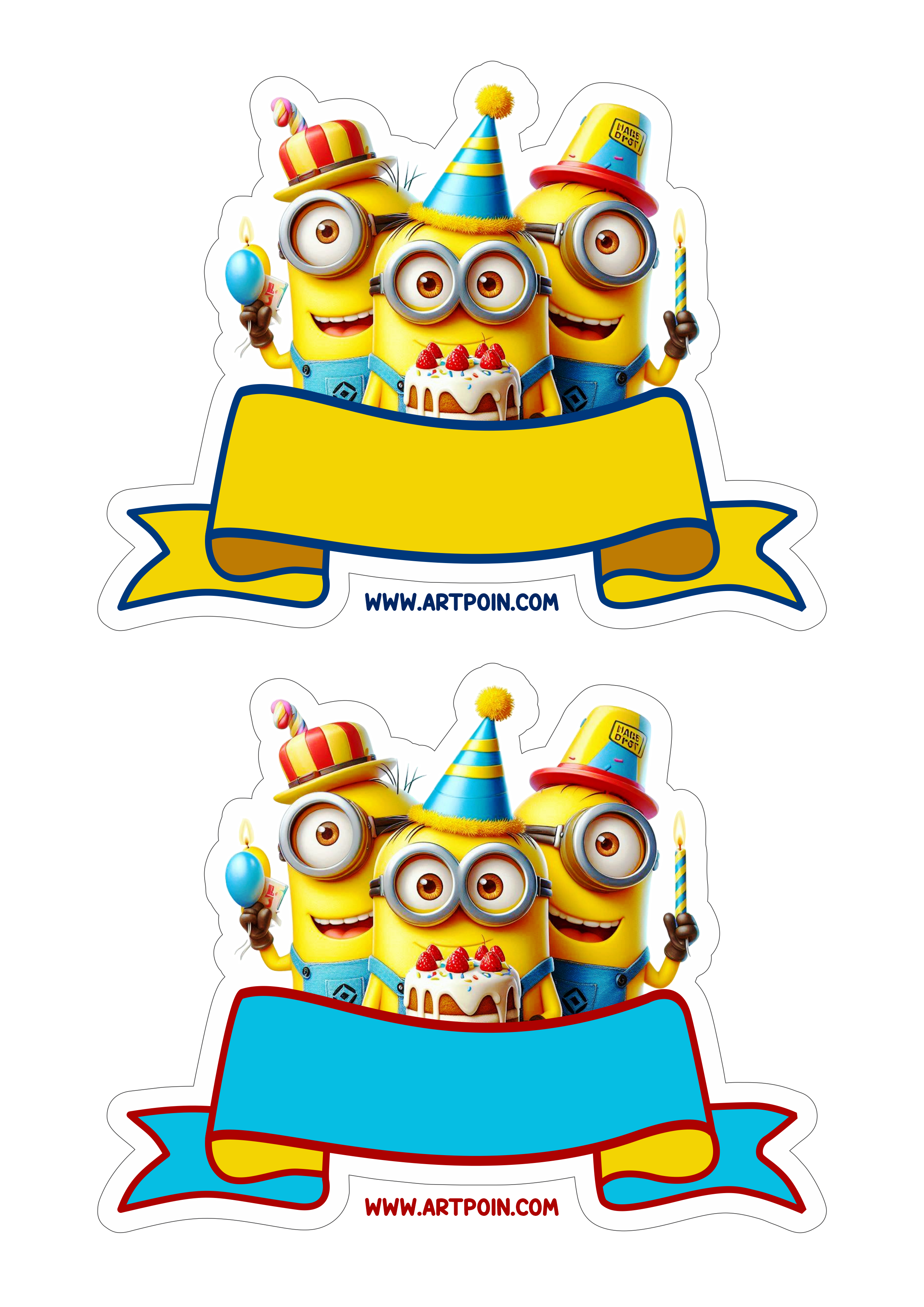 Topo de bolo de aniversário Minions meu malvado favorito animação infantil  png