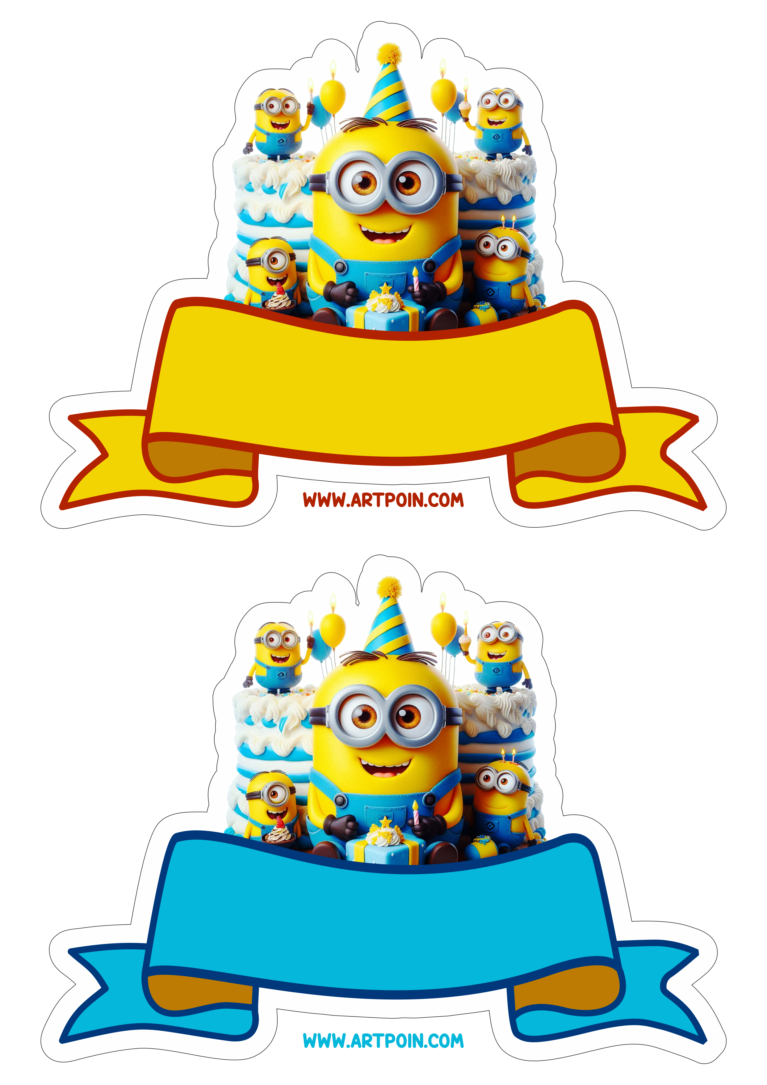Topo de bolo de aniversário Minions meu malvado favorito animação infantil hora da festa png