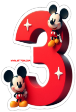 Mickey Mouse número 3 decoração de aniversário2