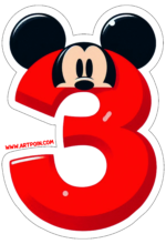 Mickey Mouse número 3 decoração de aniversário3