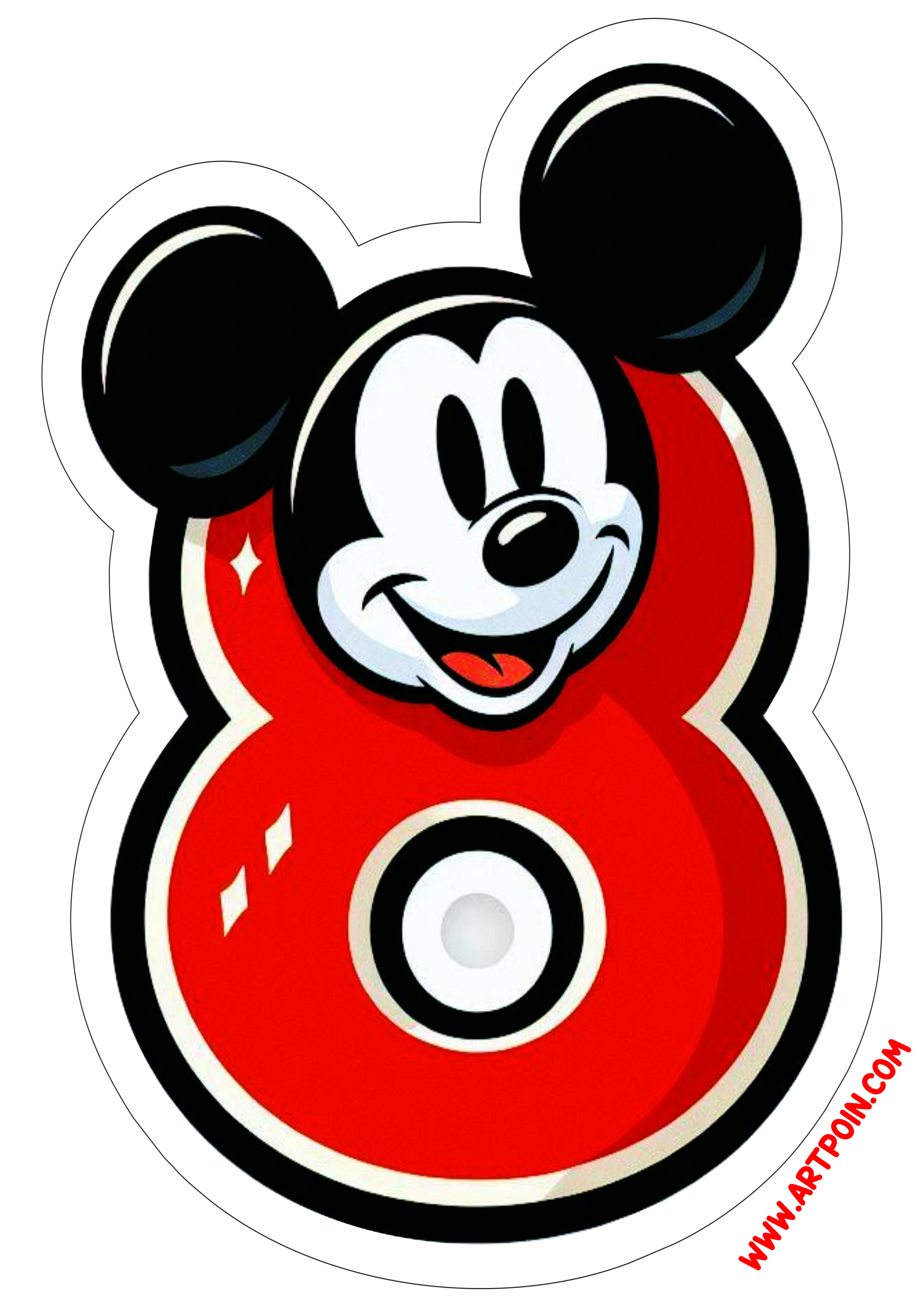 Mickey Mouse número 8 decoração de aniversário hora da festa infantil artigos de papelaria clipart disney png