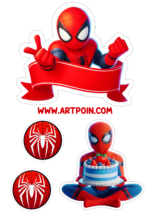 homem-aranha topo de bolo pronto para imprimir decoração