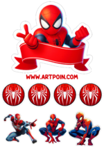 homem-aranha topo de bolo pronto para imprimir decoração1