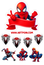 homem-aranha topo de bolo pronto para imprimir decoração2